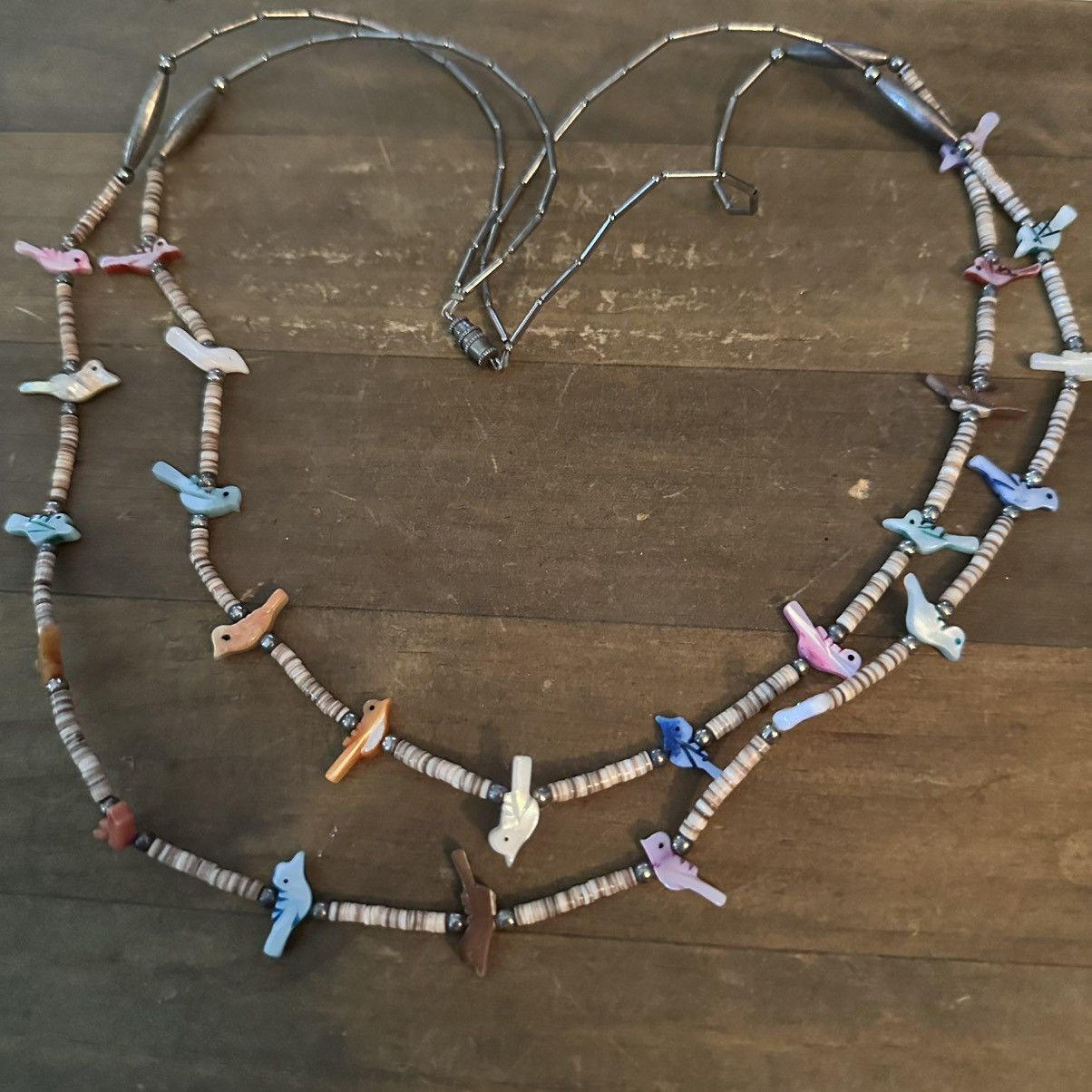 Vintage Vintage layered Heishi and MOP Zuni fetish bird necklace Size ONE SIZE - 4 Thumbnail