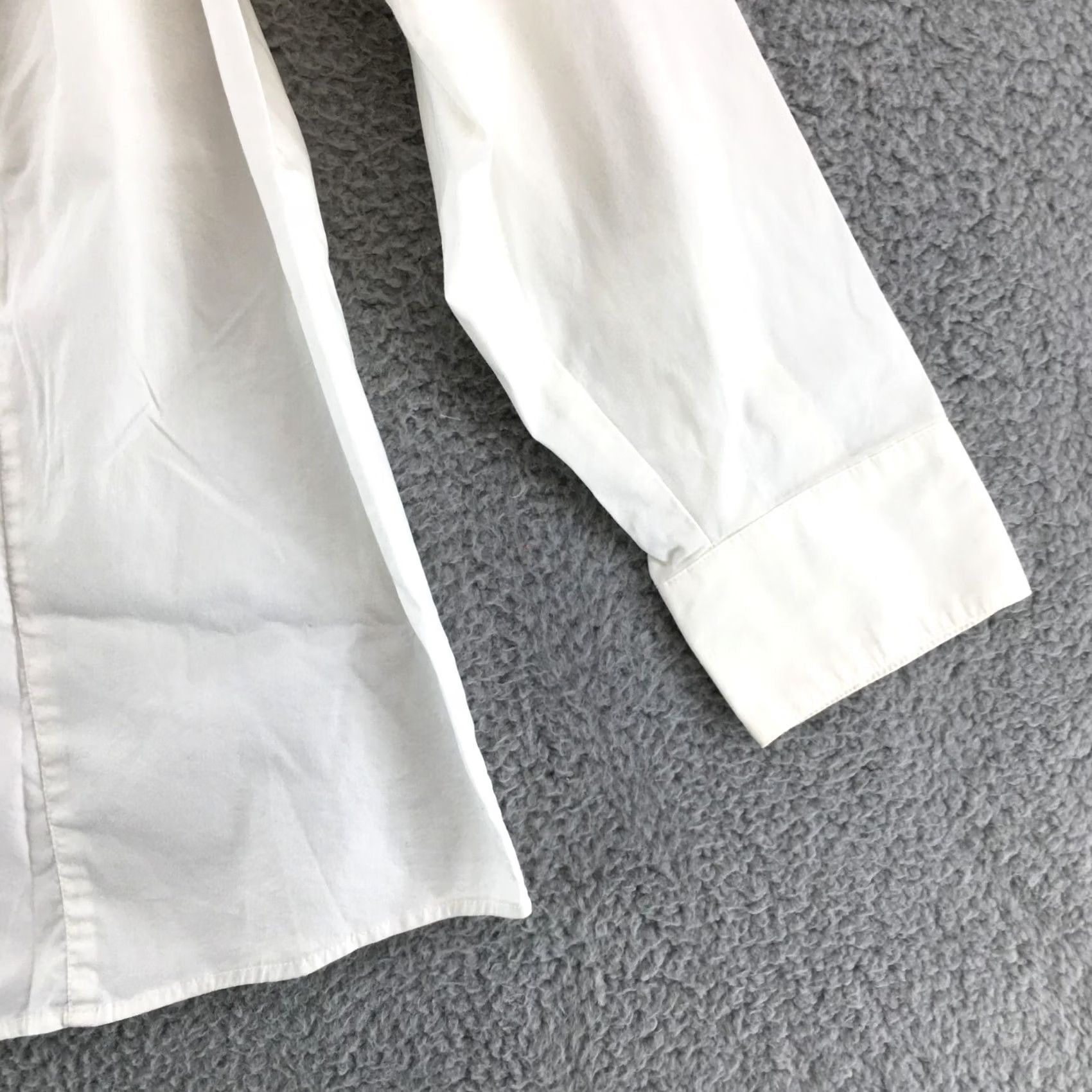 Vintage Lane Bryant Button-Up Shirt Womens 16 Cotton Blend Long Sleeve Casual White Ruffle Classic Pattern Womens 16 Button-Up Shirt Size XXL / US 16-18 / IT 52-54 - 3 Thumbnail