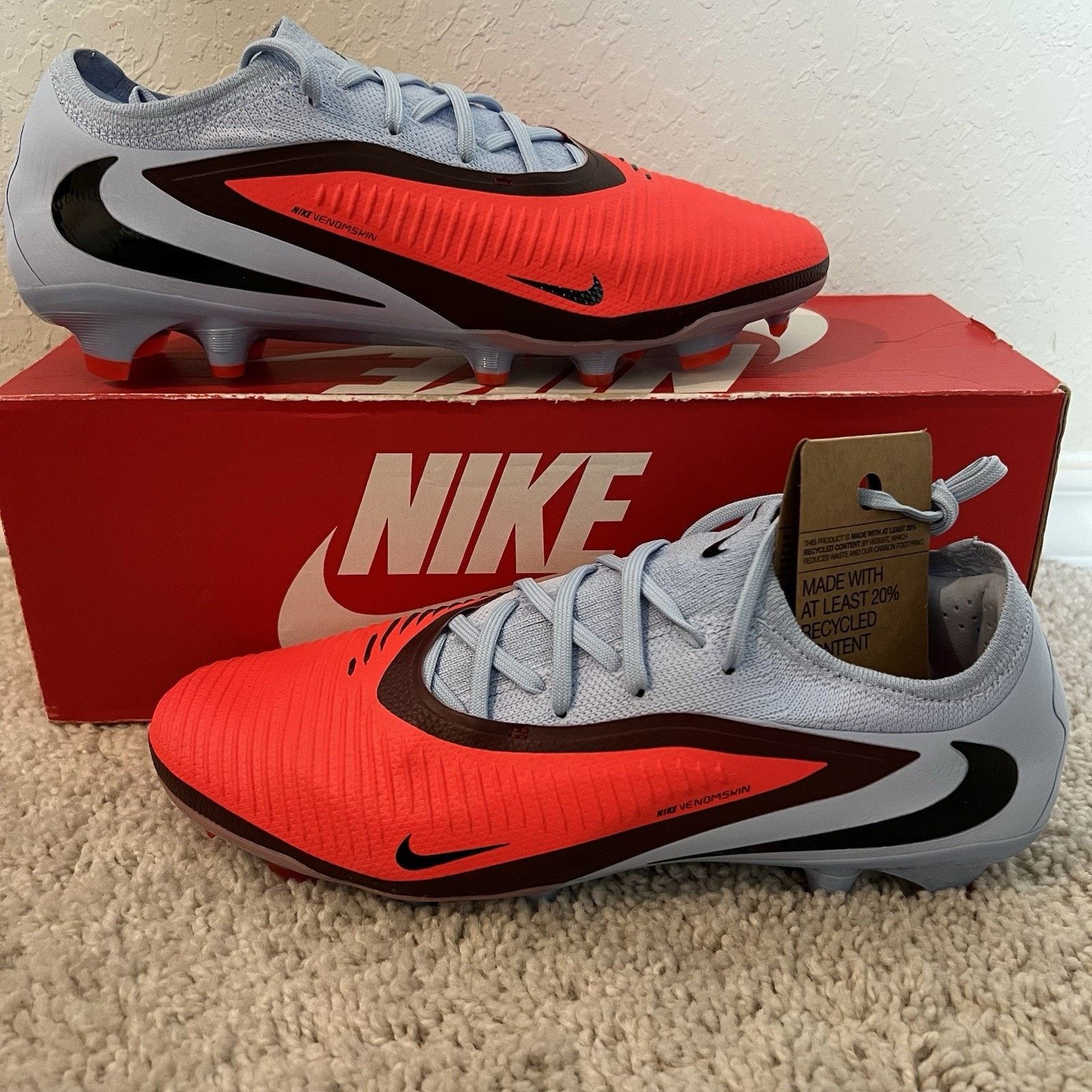 Nike Nike Phantom 6 Low Pro FG Blue Crimson Red Size 7.5 Cleats Size US 7.5 / EU 40-41 - 1 Thumbnail