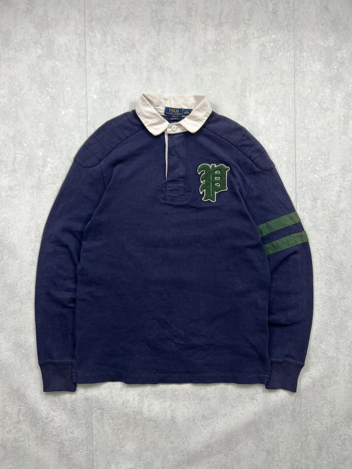 Polo Ralph Lauren 00's RALPH LAUREN BIG BACK LOGO FADED LONGSLEEVE POLO Size US S / EU 44-46 / 1 - 2 Thumbnail