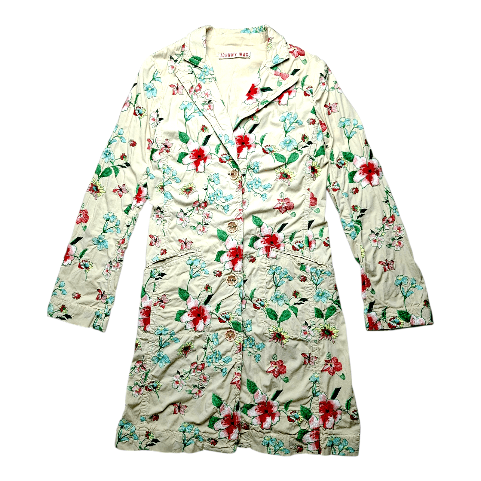 Johnny Was Johnny Was Embroidered Floral Trench Coat Made in USA Size S / US 4 / IT 40 - 1 Thumbnail