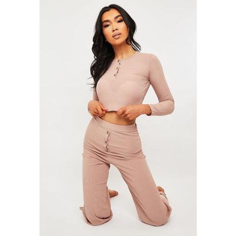 Nasty Gal Nasty Gal | Pink Ribbed Matching Set | Size 10 Size 32" / US 10 / IT 46 - 3 Thumbnail