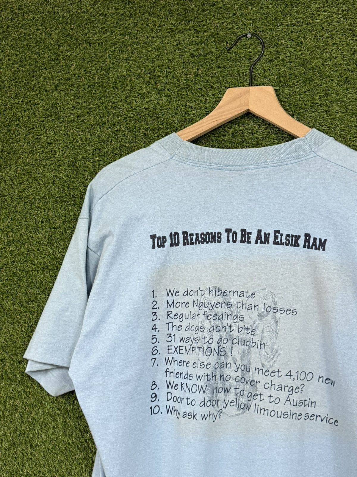 Vintage Vintage Screen Stars Elsik Rams Top Blue Tee XL 90s Size US XL / EU 56 / 4 - 4 Thumbnail