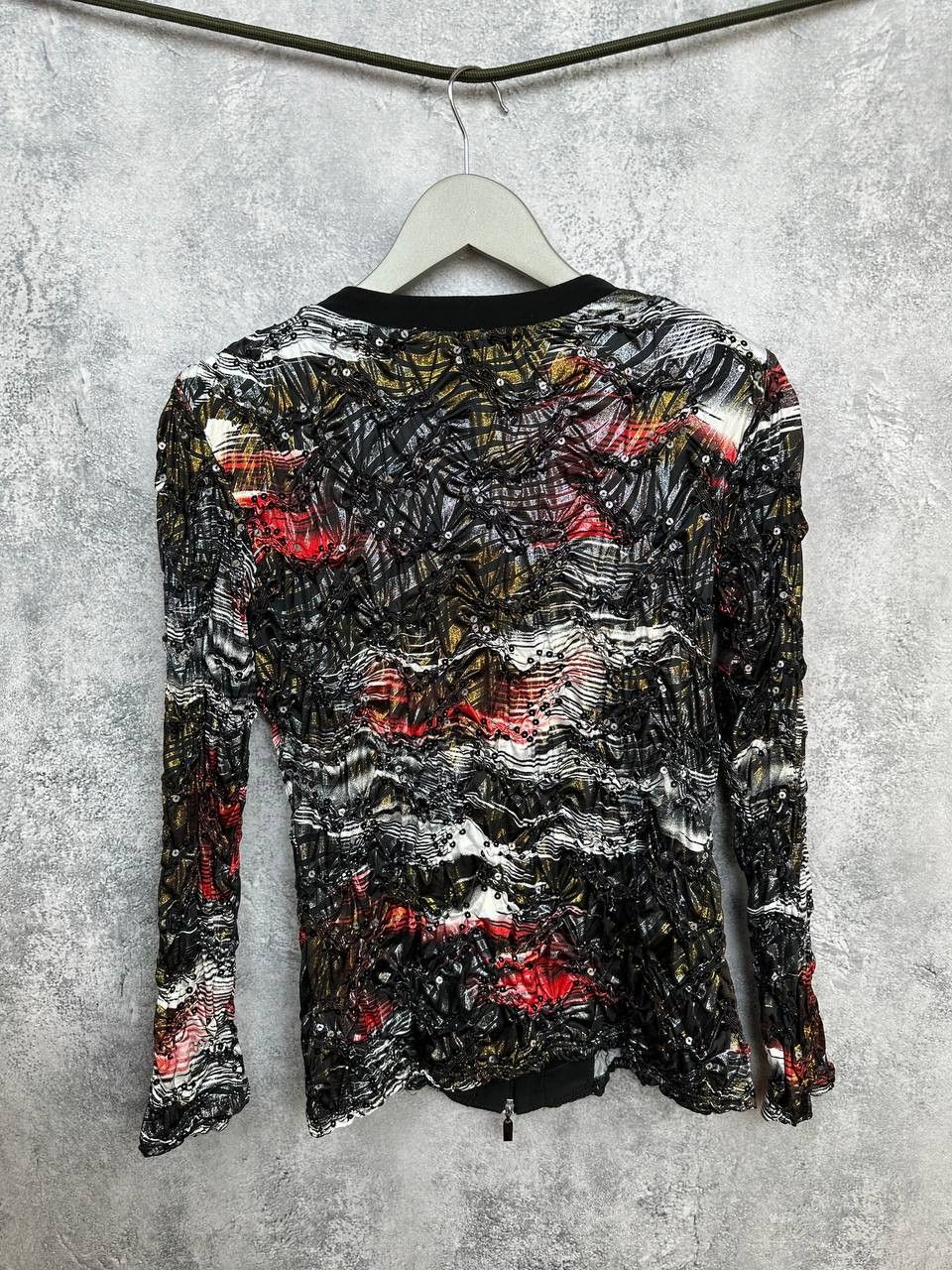 Frank Lyman Frank Lyman Jacket Embellished Sequin Zip Top Textured Size M / US 6-8 / IT 42-44 - 2 Thumbnail