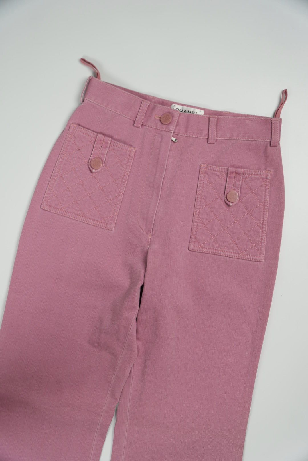 Chanel Chanel 2004 Pink Flare Jeans with Quilted Front Pockets Size 24" / US 00 / IT 34 - 7 Thumbnail