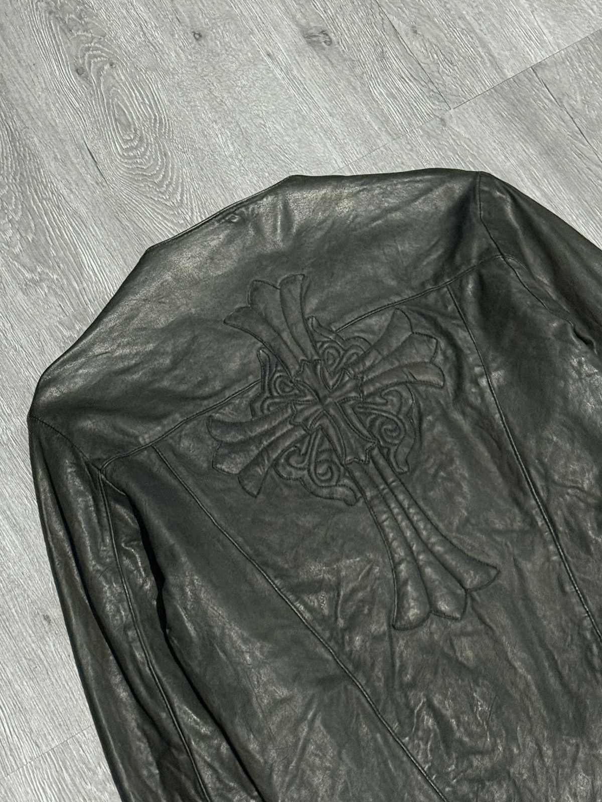 Chrome Hearts Chrome Hearts Asymmetric Zip Leather Jacket Size US S / EU 44-46 / 1 - 7 Thumbnail