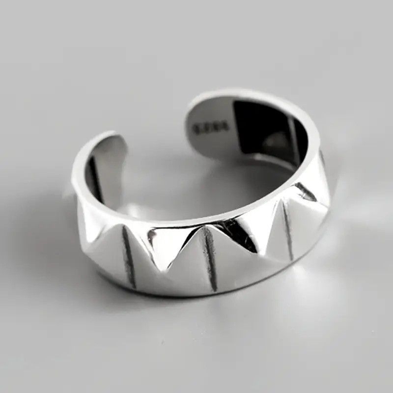 Jewelry × Vintage Temperament Glossy rhombus Ring Opening Ring Size ONE SIZE - 3 Thumbnail