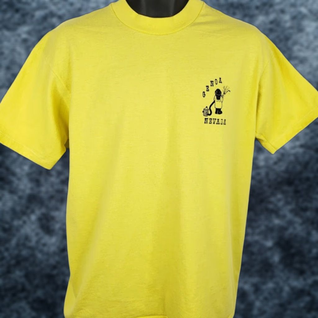 Hanes VINTAGE Genoa Volunteer Fire Department T Shirt Mens Large Made In USA 80s Hanes Firefighter Graphic Tee Yellow Size US L / EU 52-54 / 3 - 1 Thumbnail