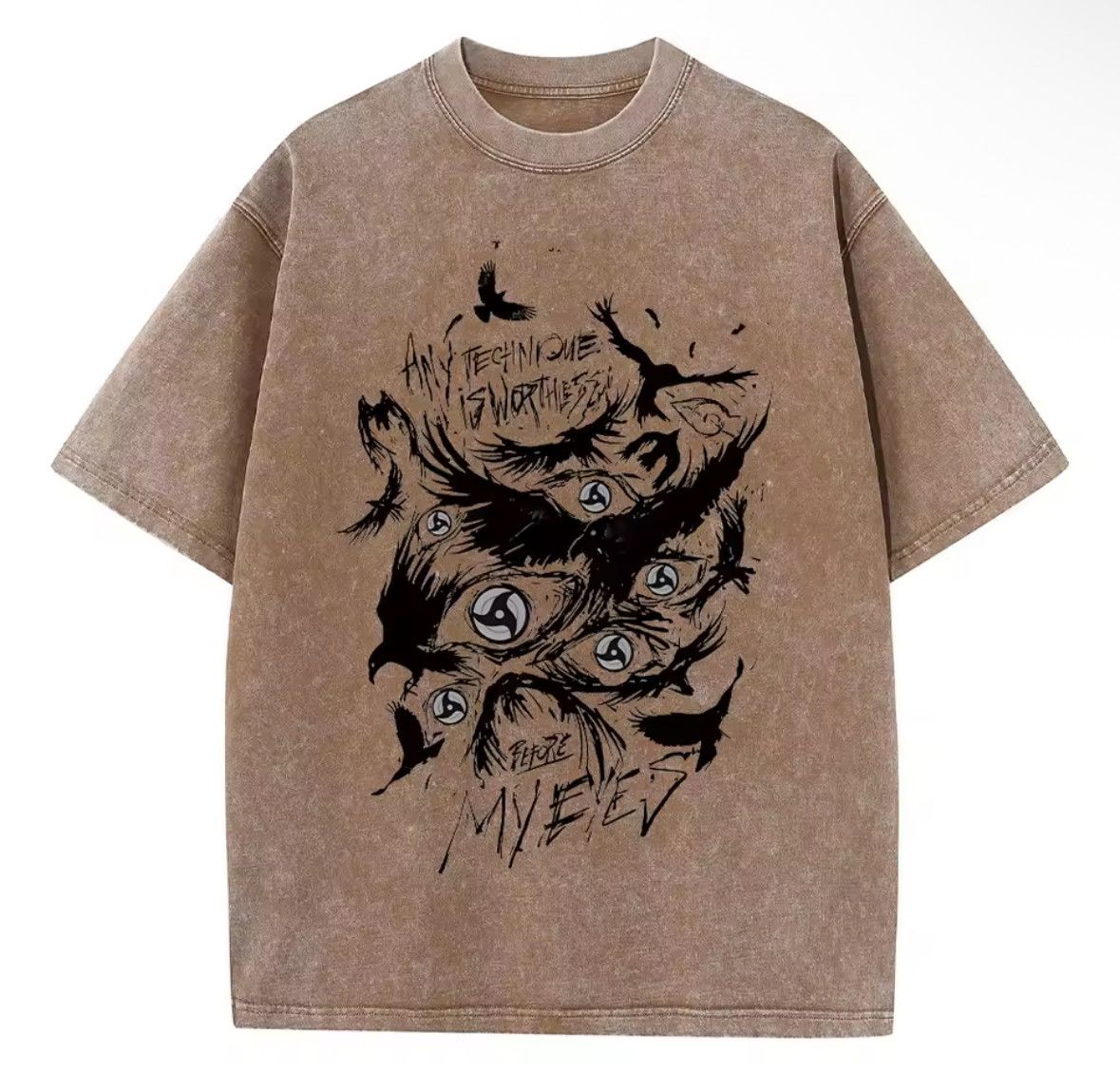 Japanese Brand Streetwear Gothic Japanese Anime Evil Eagle Washed T-Shirt Size US S / EU 44-46 / 1 - 1 Thumbnail