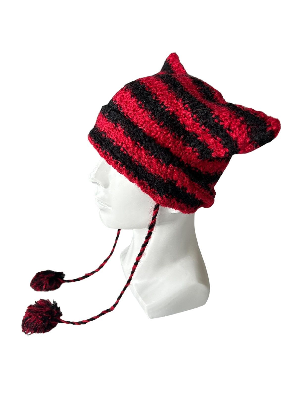 Japanese Brand × Kapital × Vintage DEVIL HORN BUNNY knitt Mohair Beanie Hats Size ONE SIZE - 3 Thumbnail