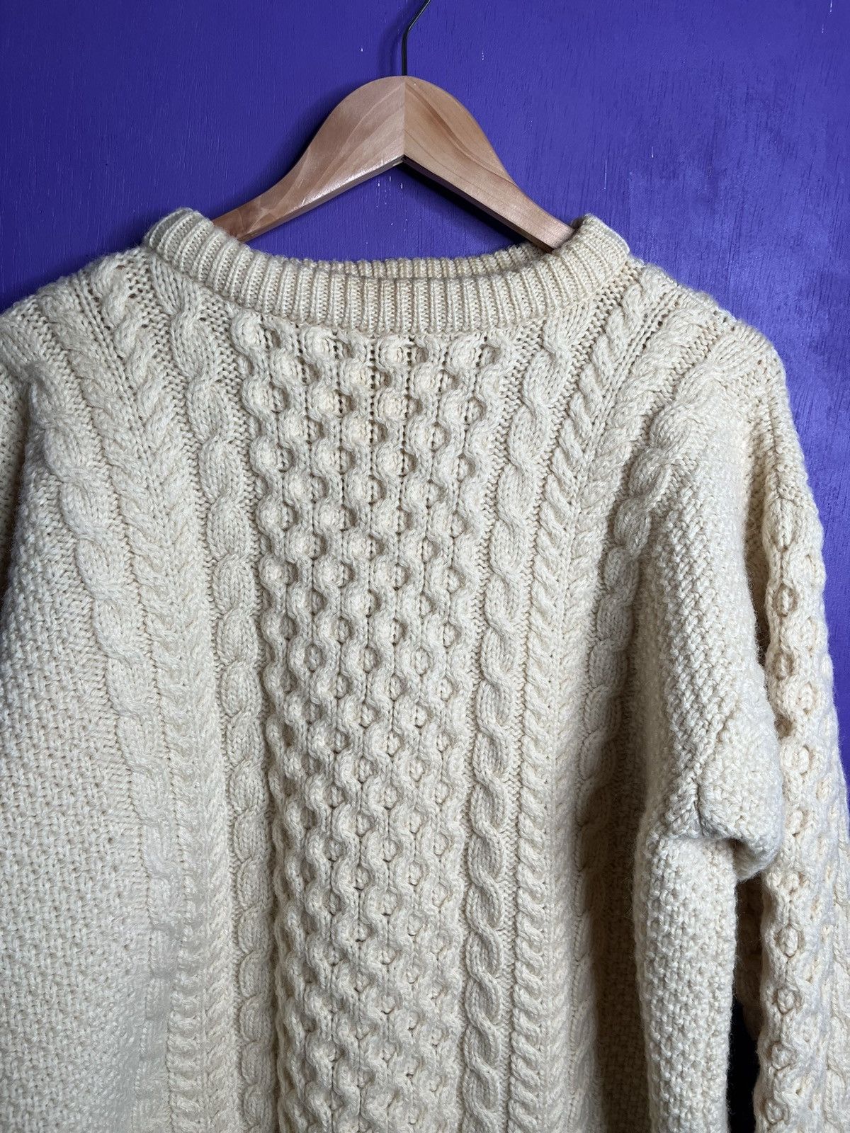 L.L. Bean × Vintage Vintage 90s LL Bean cable knit simple sweater Size US L / EU 52-54 / 3 - 3 Thumbnail
