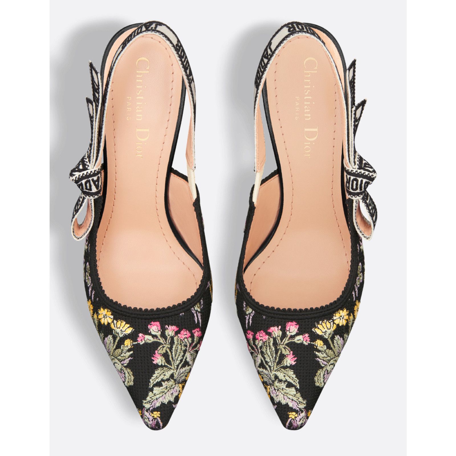 Dior Dior J'adior Millefiori Floral Ribbon Logo Slingback Pump Size US 7 / IT 37 - 8 Thumbnail