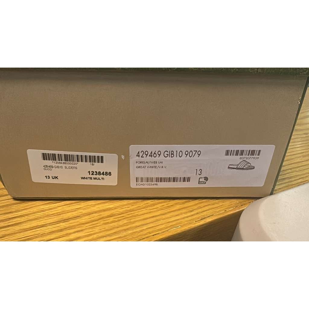 Gucci o1rshd1 13 Gucci-13.5 US / Web Slide Sandal in Great White Size US 14 / EU 47 - 24 Thumbnail