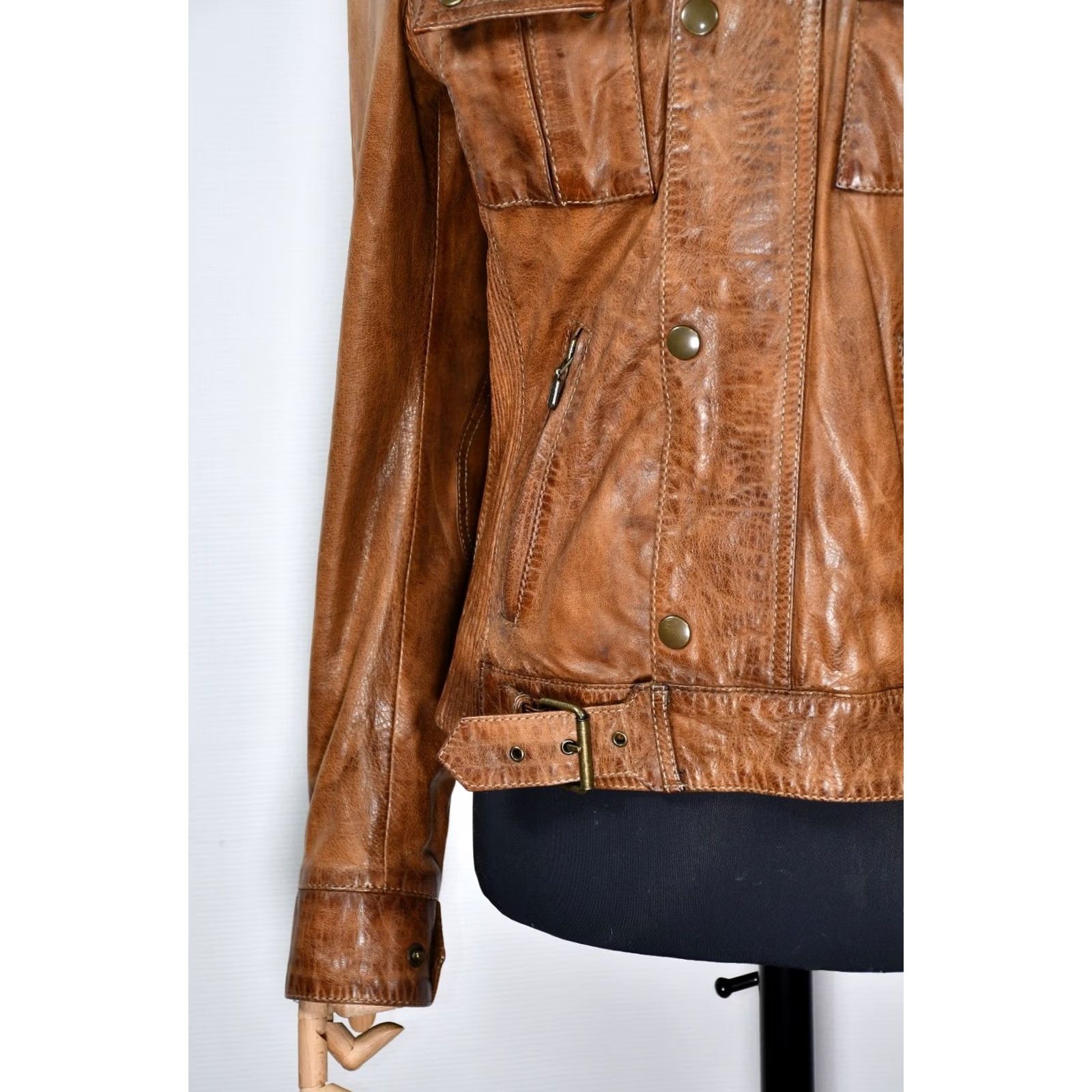Belstaff Belstaff Jacket Women's Brown Leather Button Zip Size 44 Belstaff Leather Jacket Womens Brown Size 44 Regular XS? Size M / US 6-8 / IT 42-44 - 5 Thumbnail