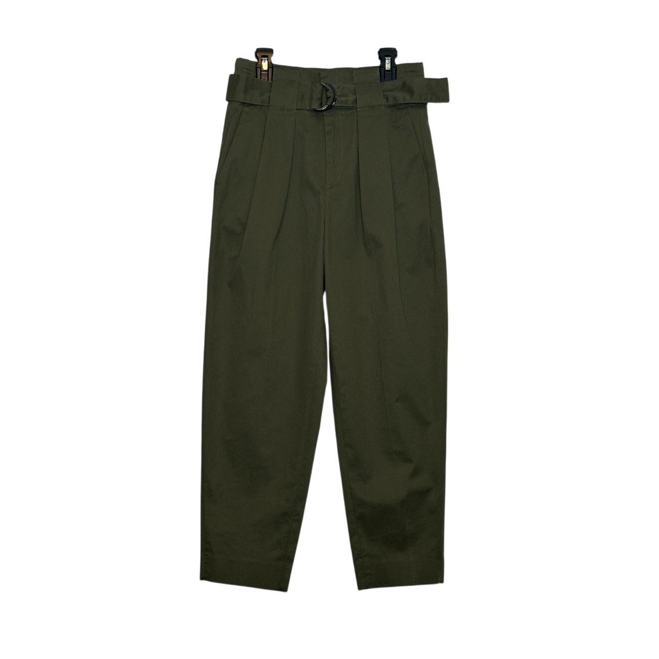Express Banana Republic green pleated high waist ankle pants size 2 Size 26" / US 2 / IT 38 - 7 Thumbnail