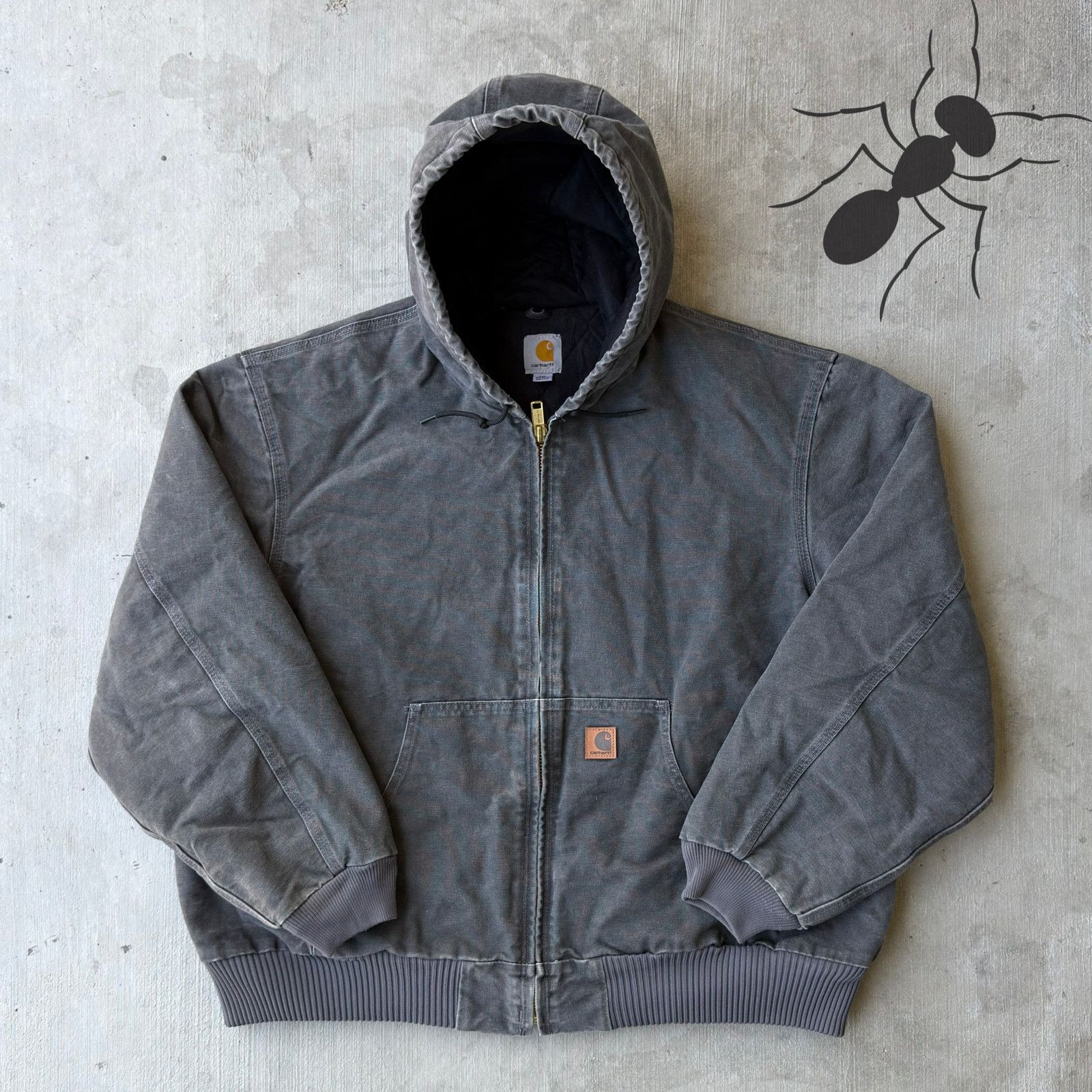Carhartt × Vintage Carhartt J130 GVL gray hooded work wear jacket Size US XXL / EU 58 / 5 - 1 Thumbnail