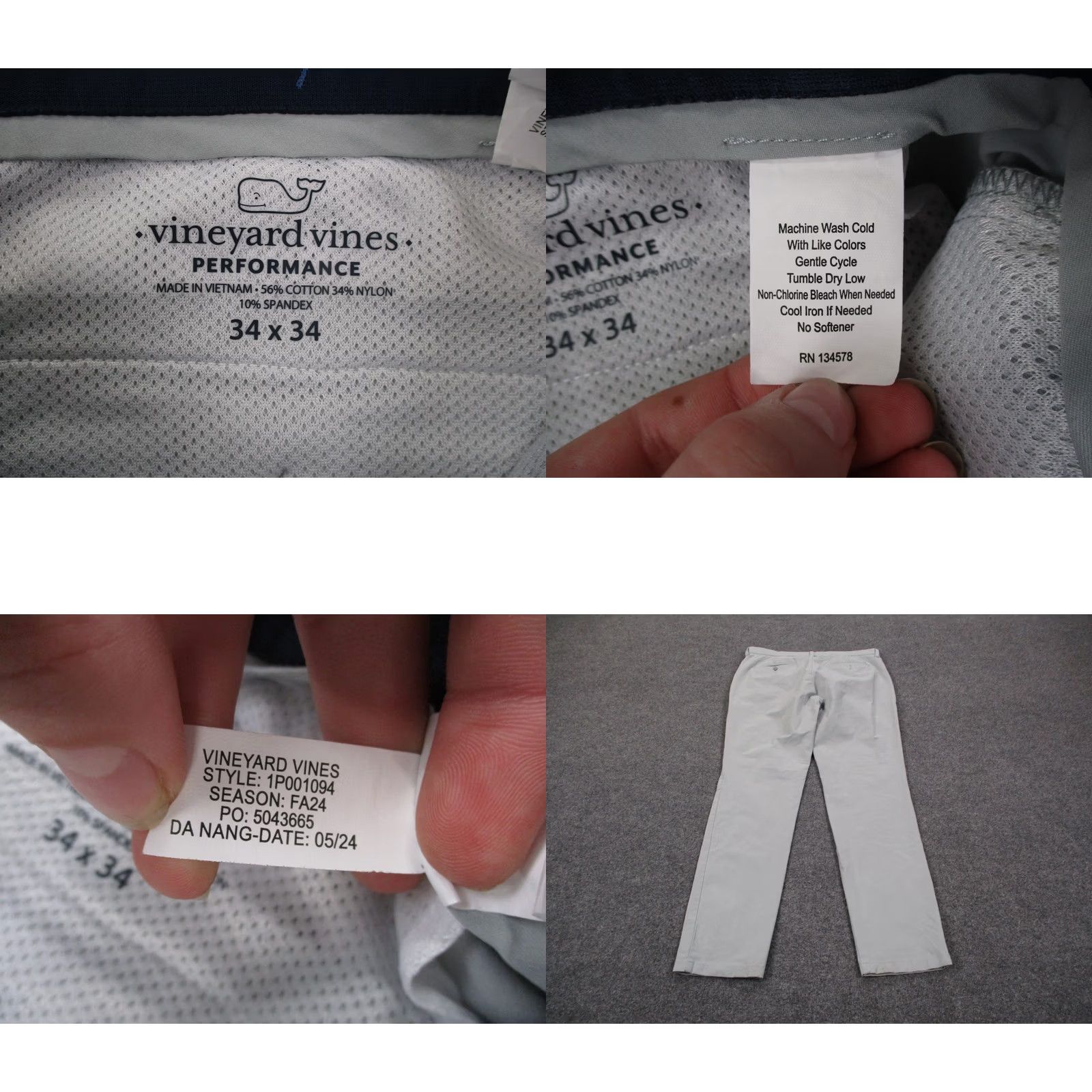 Vineyard Vines Vineyard Vines Pants Mens 34 Gray Chino Performance Club Preppy Straight Size US 34 / EU 50 - 8 Thumbnail