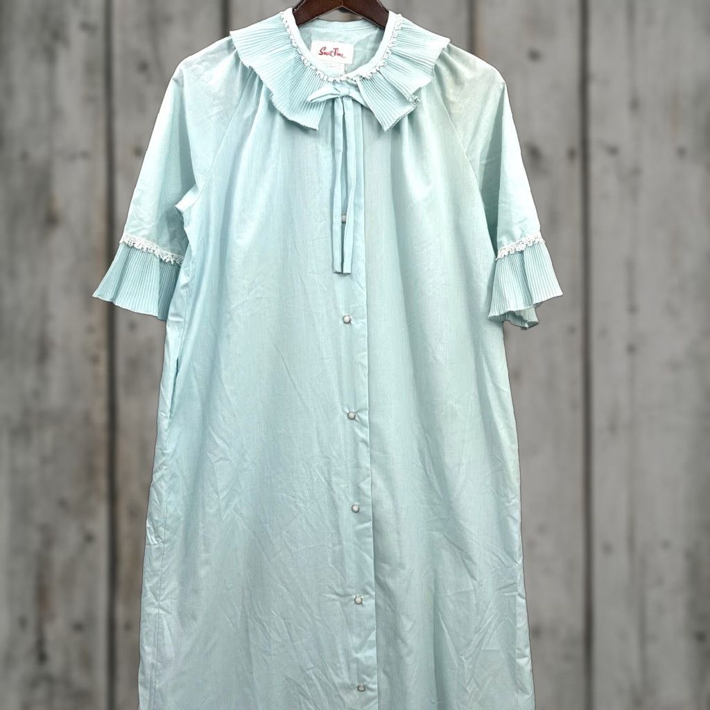 Vintage VINTAGE Smart Time Dress Womens 12 Blue 1970s Cottagecore Arts & Crafts Men/Women? Size L / US 10 / IT 46 - 1 Thumbnail