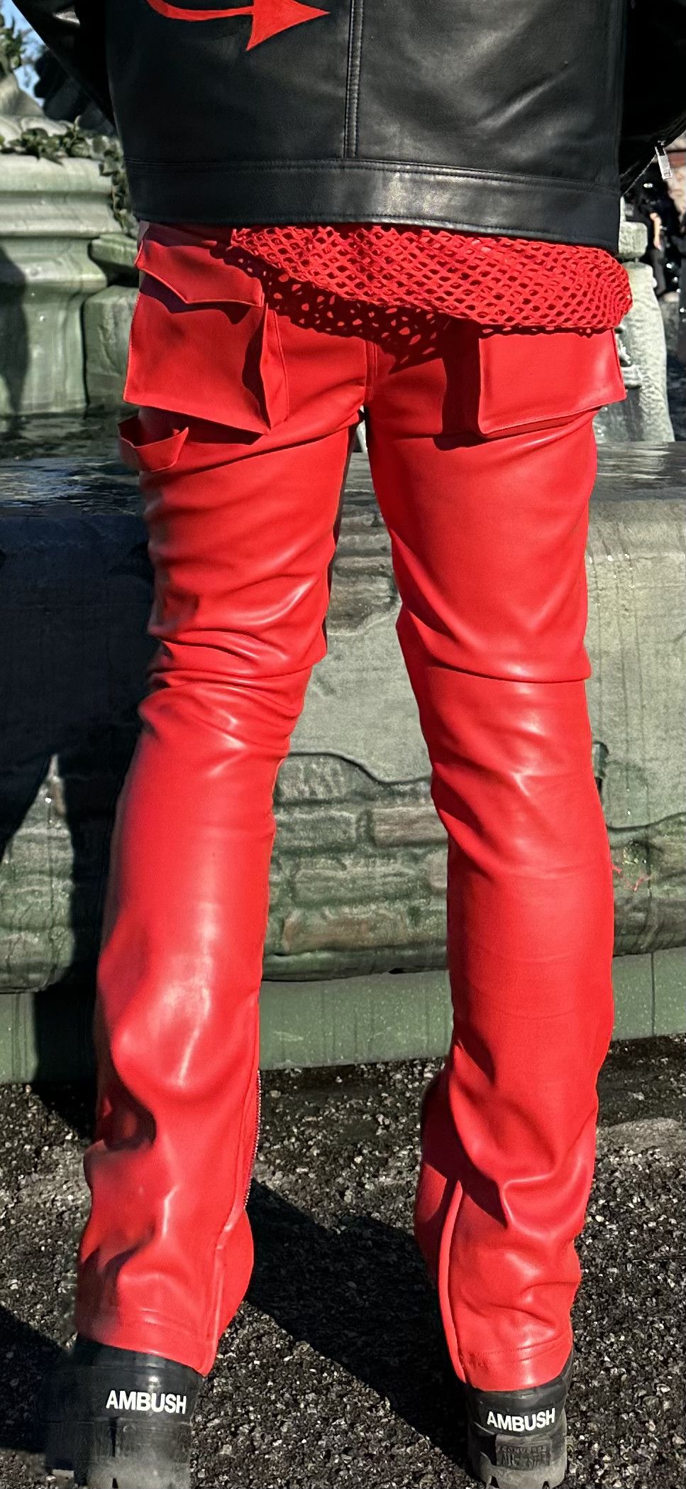 GUAPI RARE 1/100* Limited Edition Blood Red Leather Pant Size US 32 / EU 48 - 3 Thumbnail