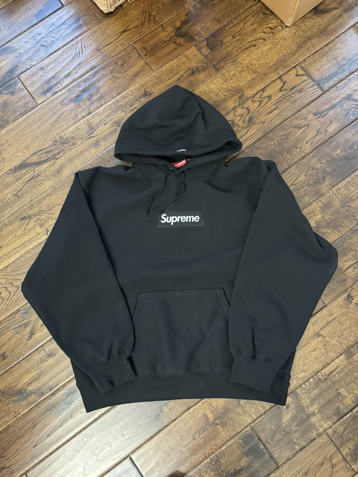 Image of Supreme Black Box Logo Hoodie, Men's (Size Small)