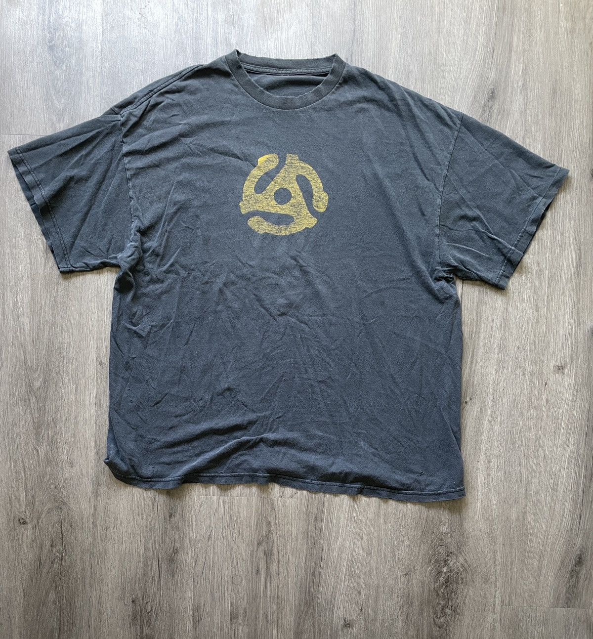 Vintage Y2K 45 RPM Adapter “Vinyl Record” Graphic T-Shirt (No Sz.) Size US XL / EU 56 / 4 - 1 Thumbnail