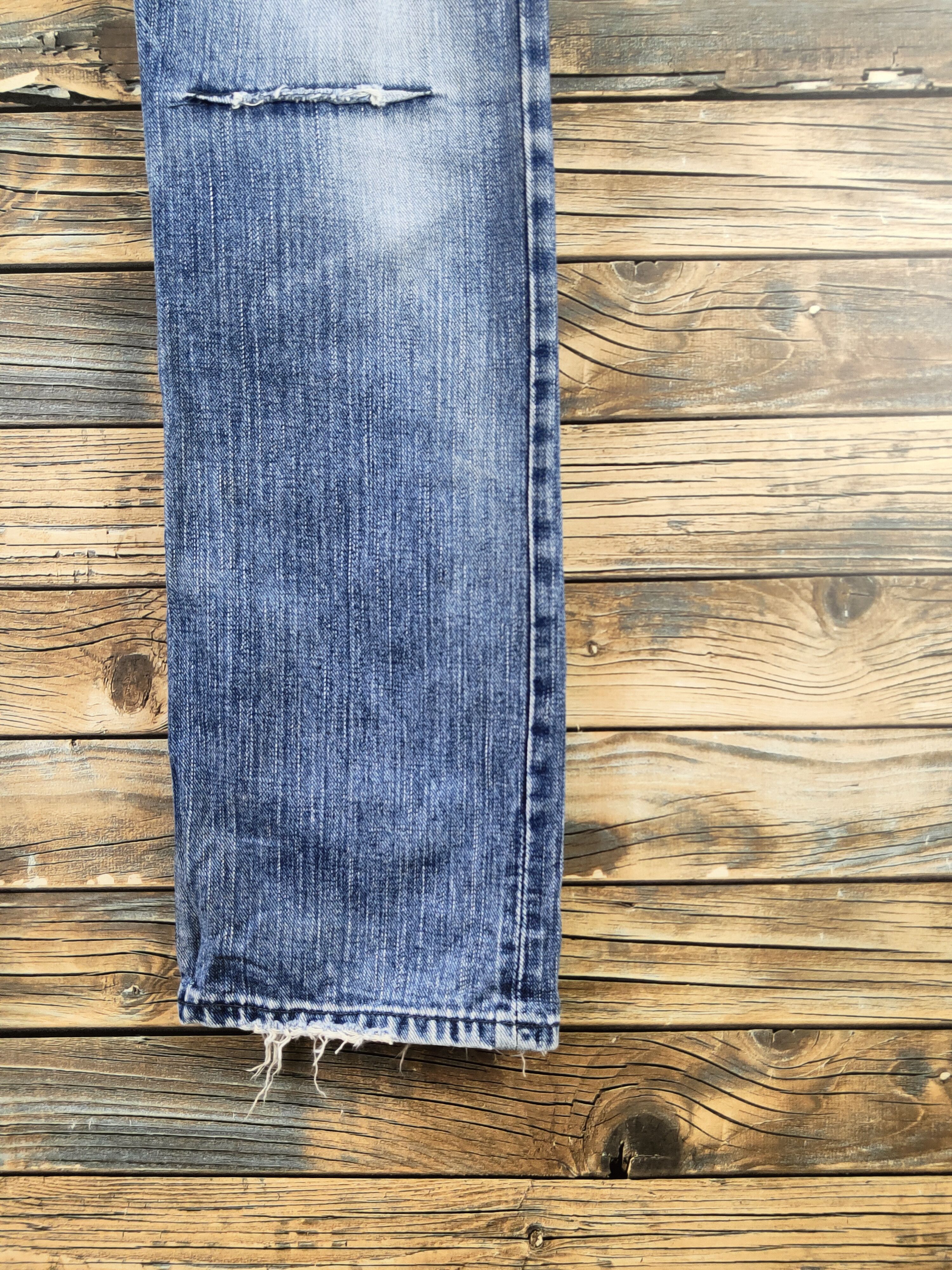 TMT d TMT Blue Distressed Ripped denim Jeans #S2911 Size 33" - 6 Thumbnail