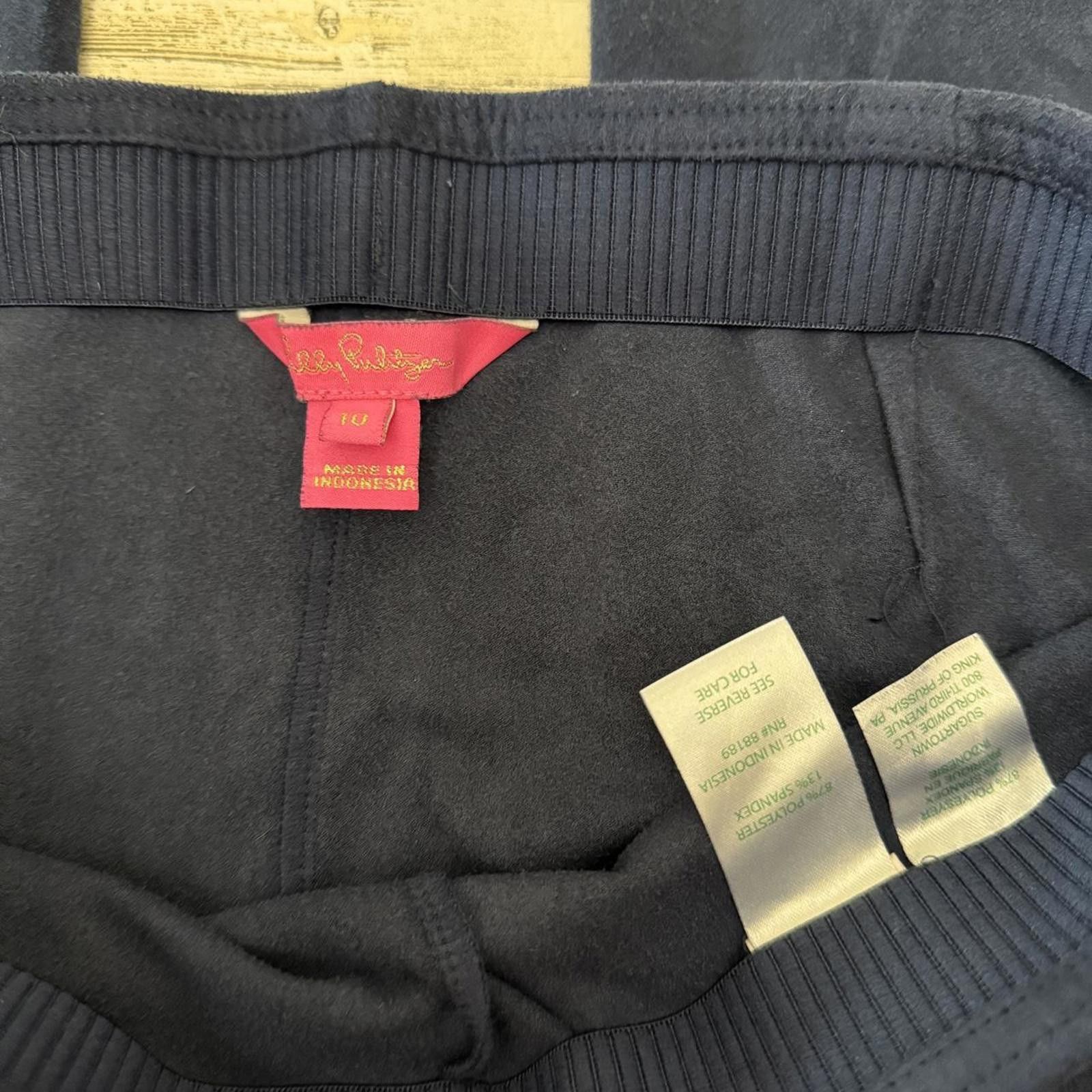 Designer Navy blue velour Lily Pulizter Leggings Size 32" / US 10 / IT 46 - 4 Thumbnail