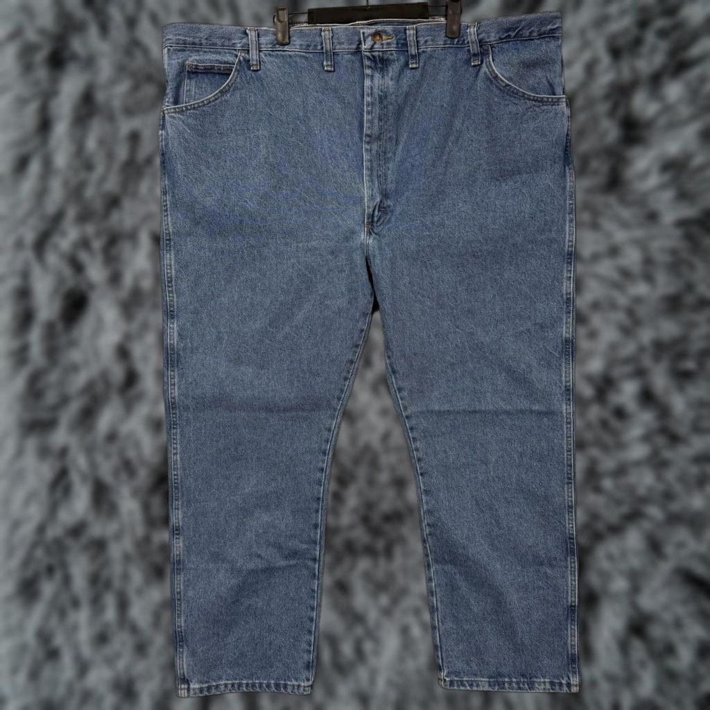 Denime Rustler Classic Jeans 50x30 Regular Fit Straight Leg Denim Workwear Comfort Mens Big & Tall Blue Cotton Denim Pockets Zip Front Size US 34 / EU 50 - 1 Thumbnail