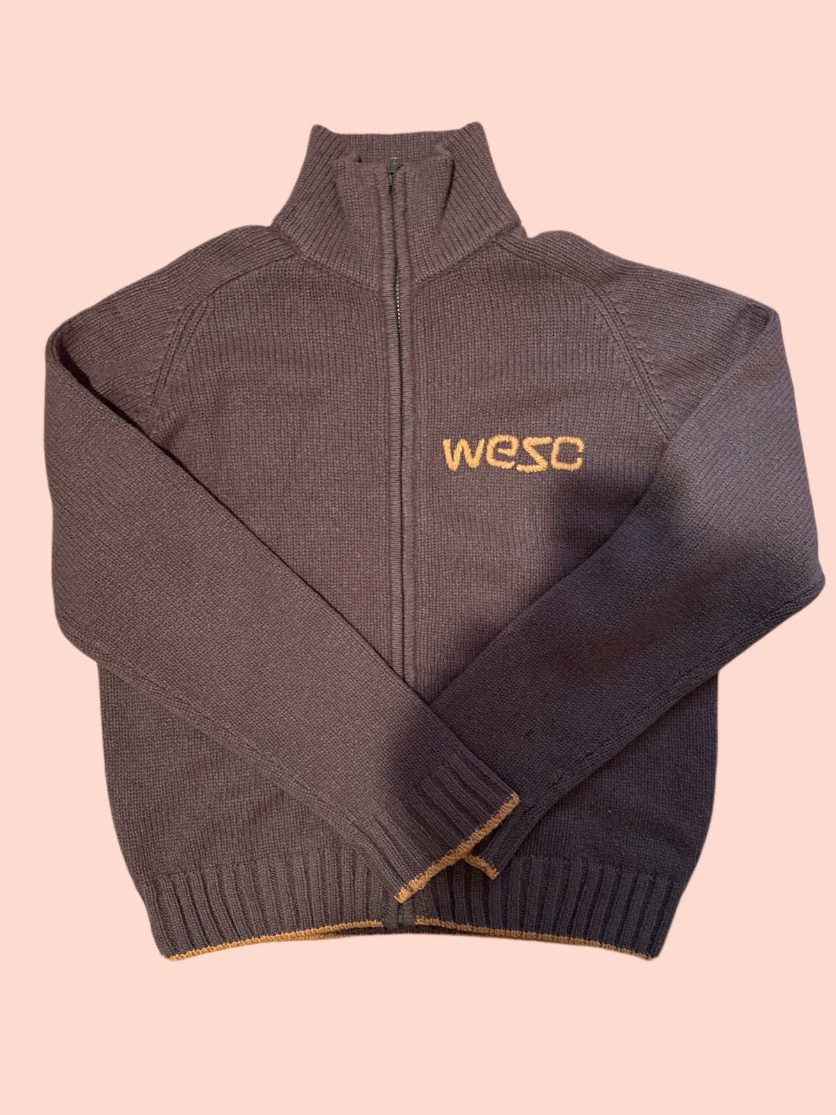 WeSC WeSc Early 2000s Full Zip Wool Sweater - Brown/Orange Size US M / EU 48-50 / 2 - 1 Thumbnail