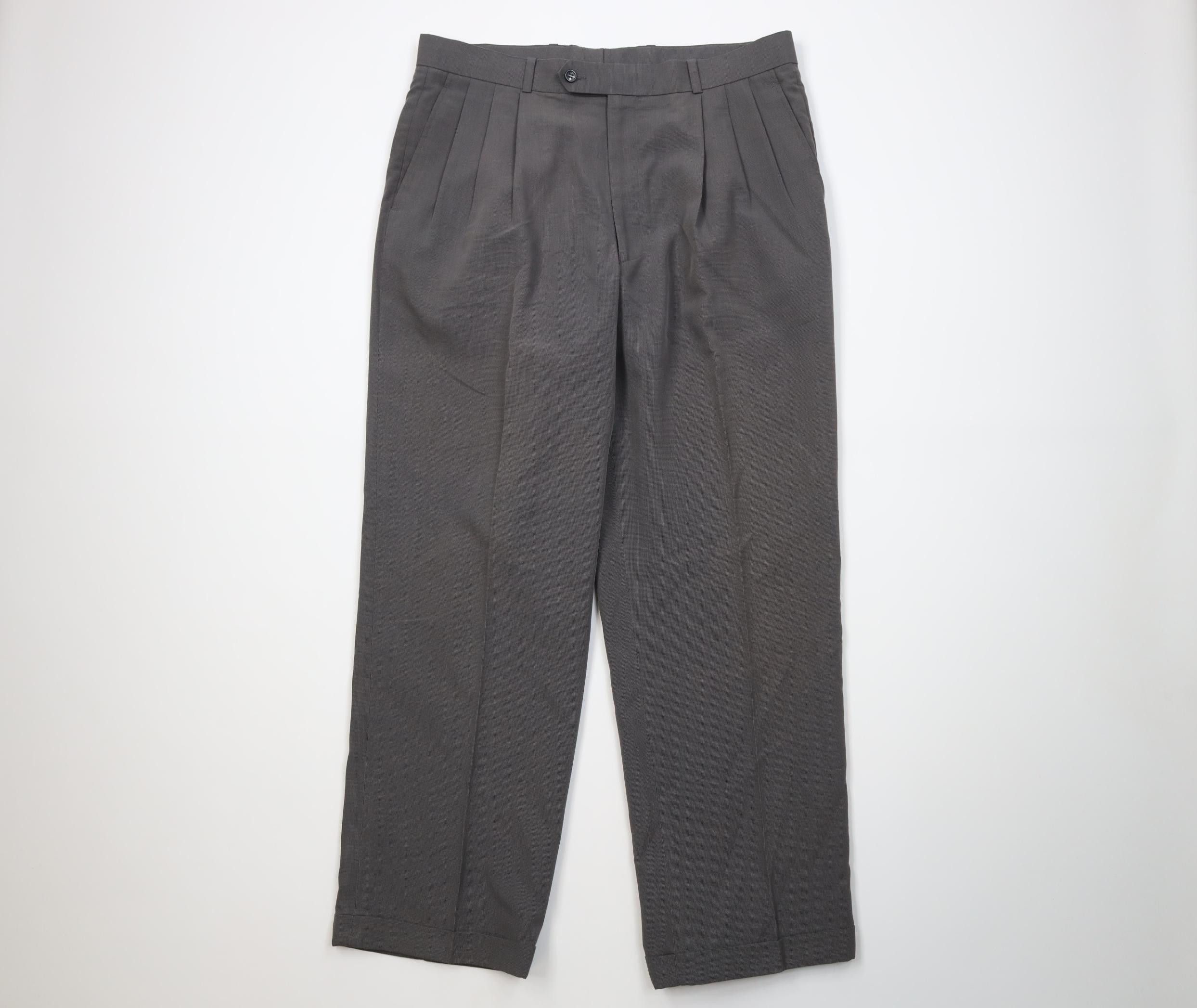 Vintage Vintage 90s Streetwear Gabardine Houndstooth Wide Leg Pants Size US 36 / EU 52 - 1 Thumbnail