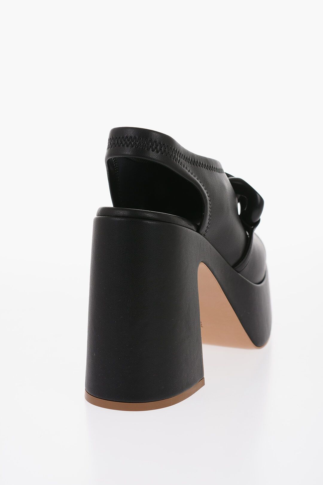 Stella McCartney og1mm0824 Open Toes Sabot Heel With Chain in Black Size US 9 / IT 39 - 3 Thumbnail