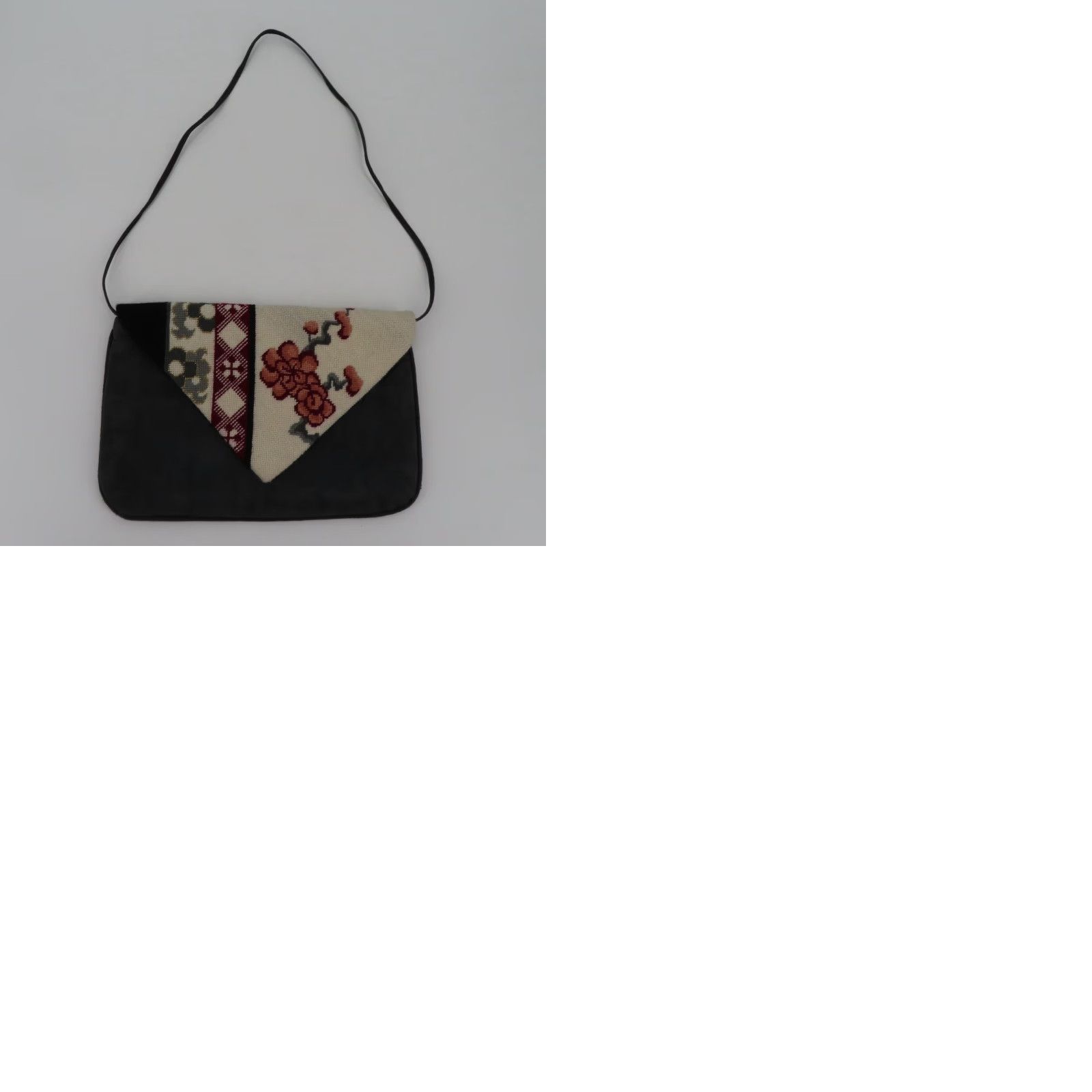 Vintage VINTAGE Moon Bags Patricia Smith Needlepoint Cherry Blossom Flower Crossbody Bag Purse Size ONE SIZE - 9 Thumbnail