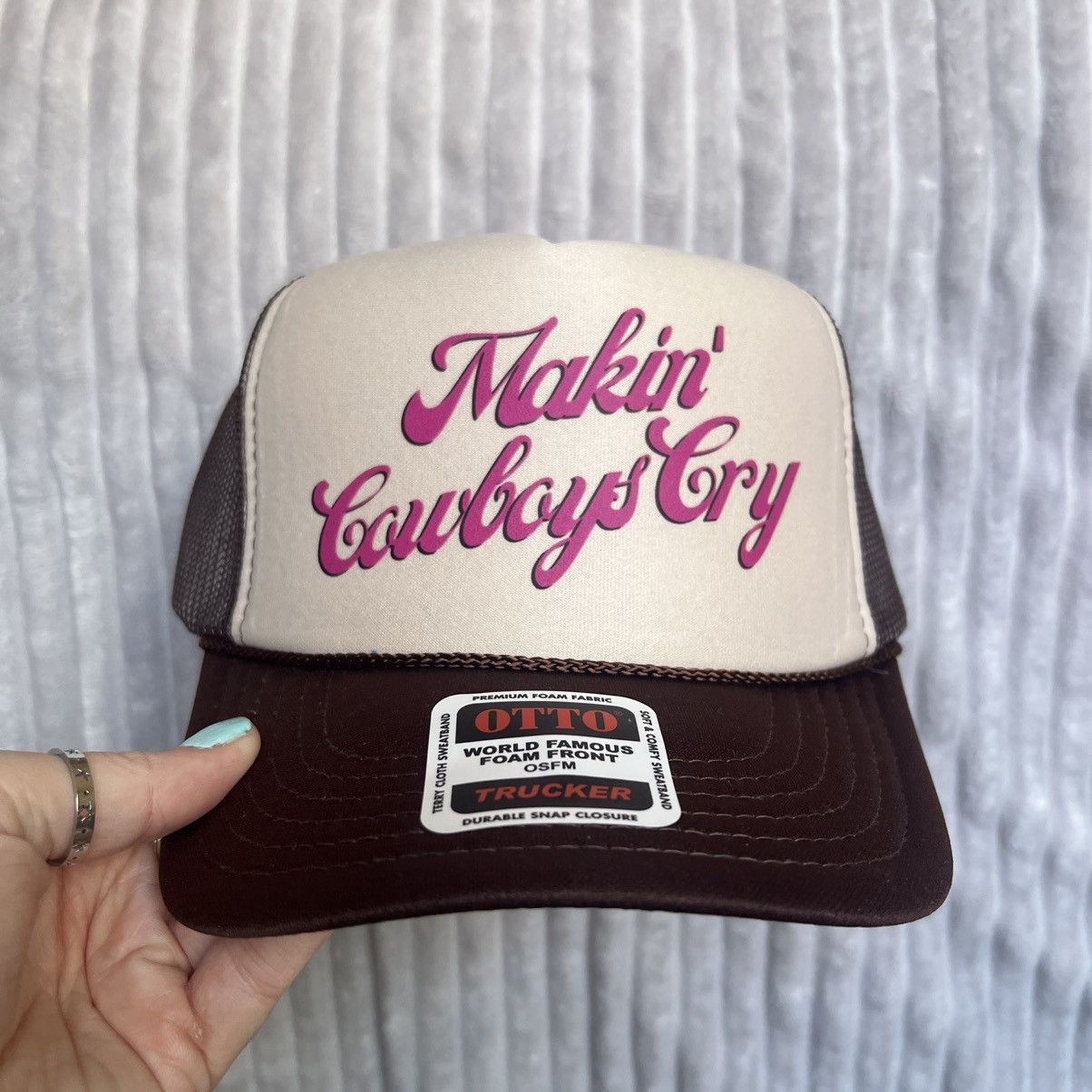 Otto Makin’ cowboys cry country western trucker hat Size ONE SIZE - 1 Thumbnail