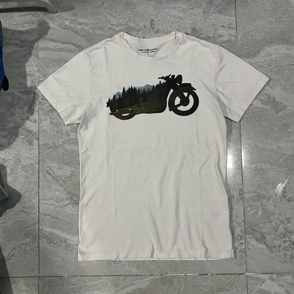 Denim & Supply Ralph Lauren × Polo Ralph Lauren × Ralph Lauren Denim & Supply Ralph Lauren Motorcycle White T-shirt Size US S / EU 44-46 / 1 - 1 Thumbnail