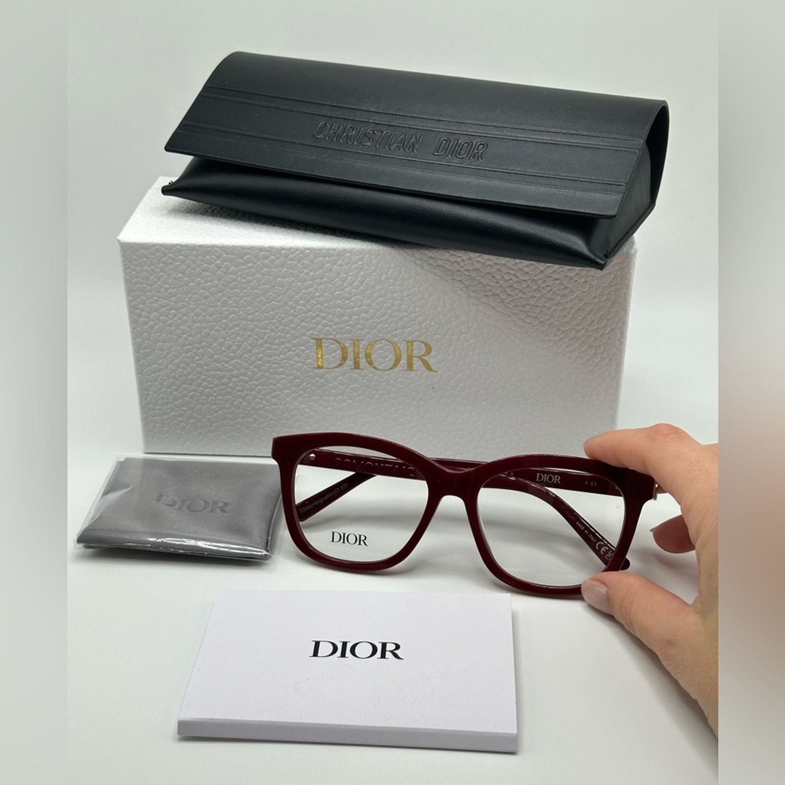 Dior NEW Dior Eyeglasses 30MontaigneminiO B2I 3500 Bordeaux Gold Size ONE SIZE - 11 Thumbnail
