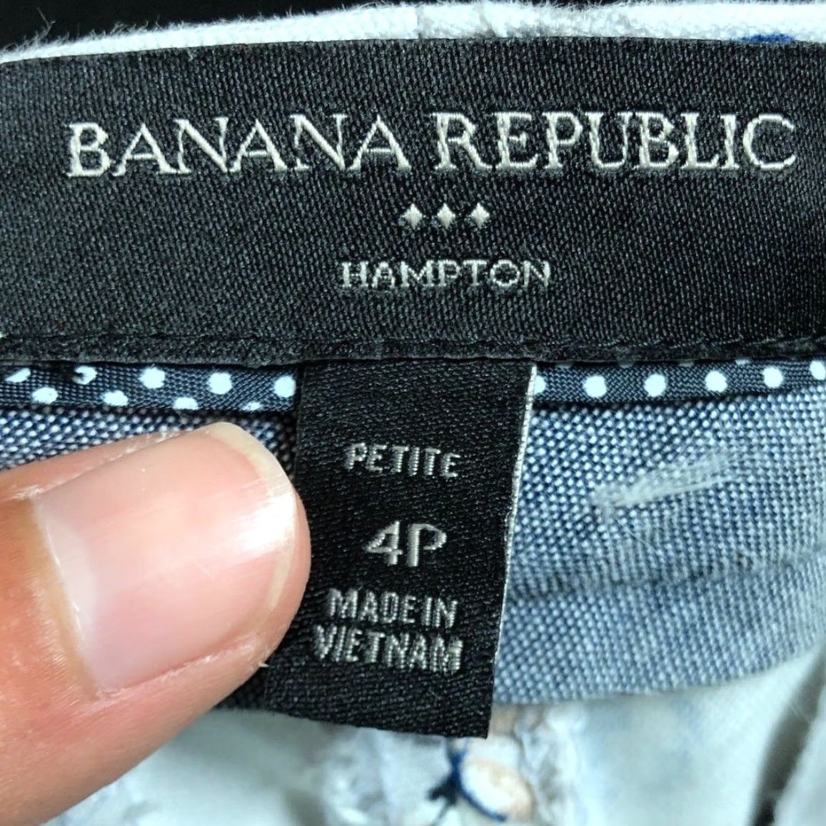 Banana Republic Banana Republic Womens Pants 4P Petite Floral Gray Blue Hampton Fit Stretch Size 27" / US 4 / IT 40 - 5 Thumbnail