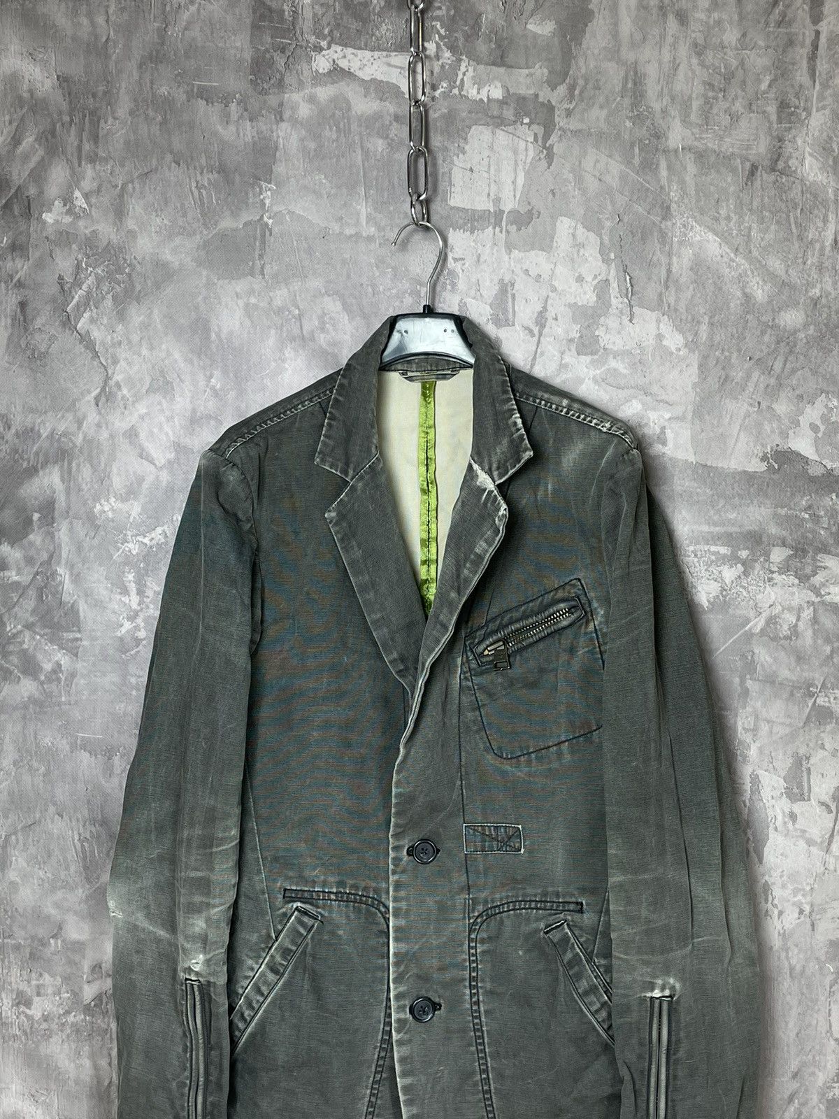 Diesel × Japanese Brand × Vintage Diesel Industry Vintage Denim Distressed Blazer Jacket Size US L / EU 52-54 / 3 - 2 Thumbnail