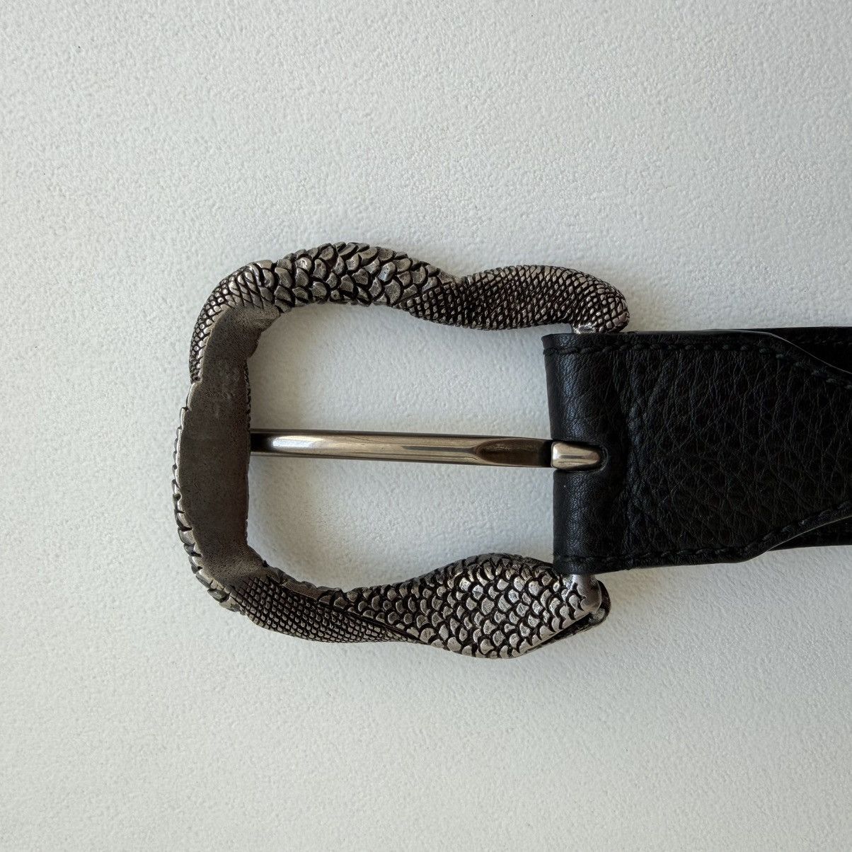 Prada Black Leather Metal ‘Serpent Buckle’ Belt Size ONE SIZE - 14 Thumbnail