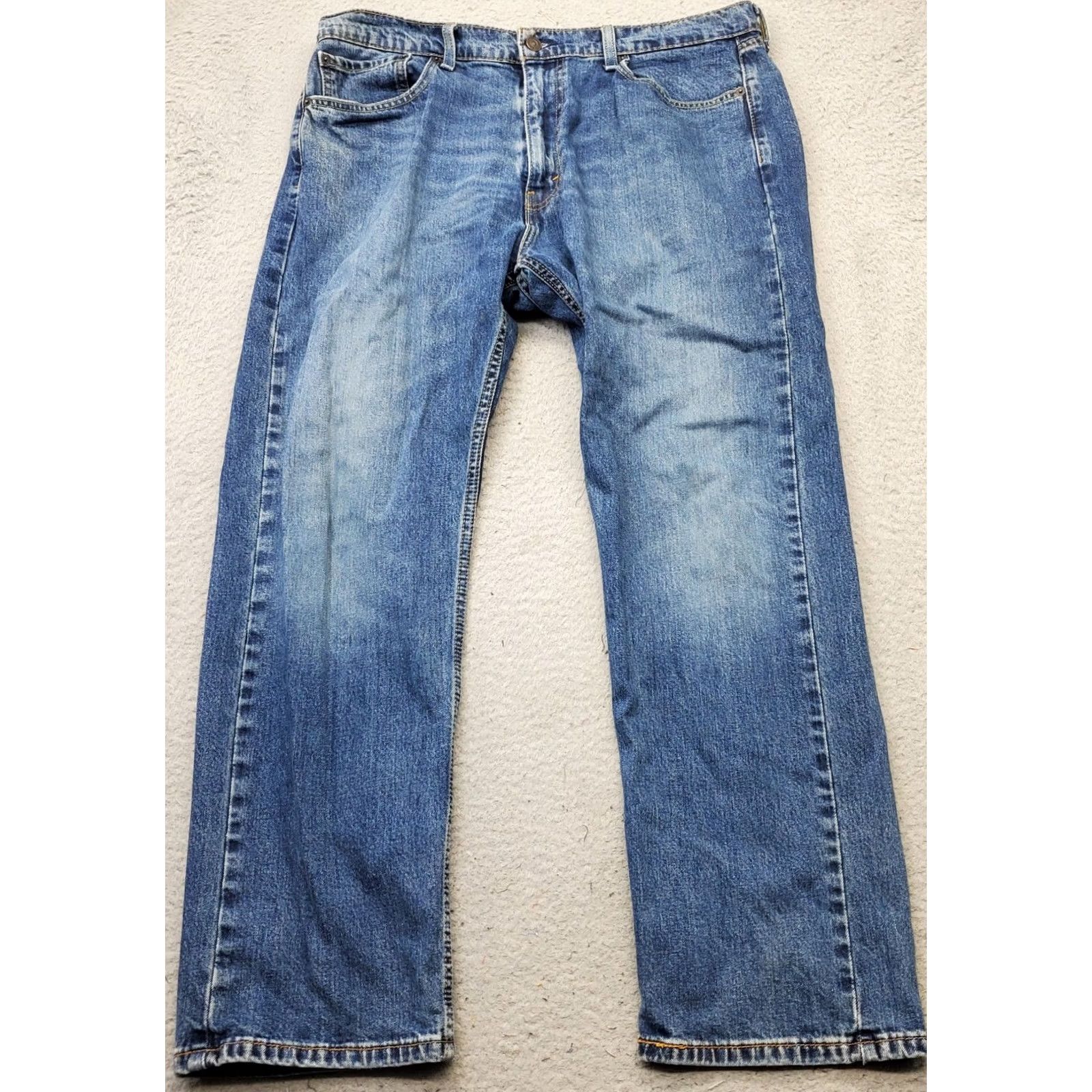 Levi's Levi's 505 Straight Jeans Mens 38x30 Blue Denim Stretch Regular Fit Medium Wash Jeans Mens 38 Blue Denim Stretch Regular Fit Medium Wash Size US 38 / EU 54 - 2 Thumbnail