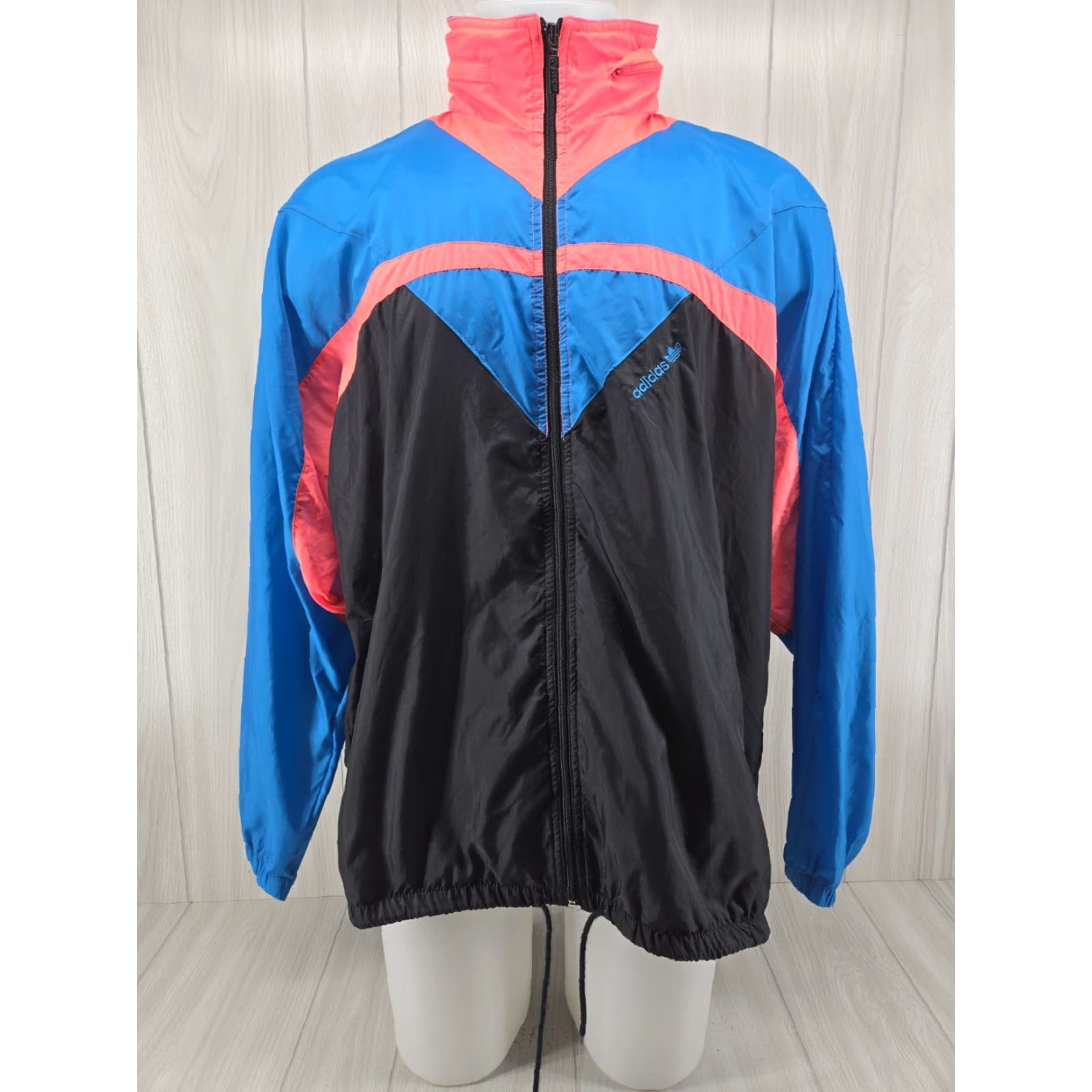 Adidas VINTAGE Adidas 1990s Original Neon Retro Track Jacket Men's L Blue Polyester Long Sleeve 1990s Mens Size L Blue Neon Retro Track Jacket Adidas Mens Size US L / EU 52-54 / 3 - 2 Thumbnail