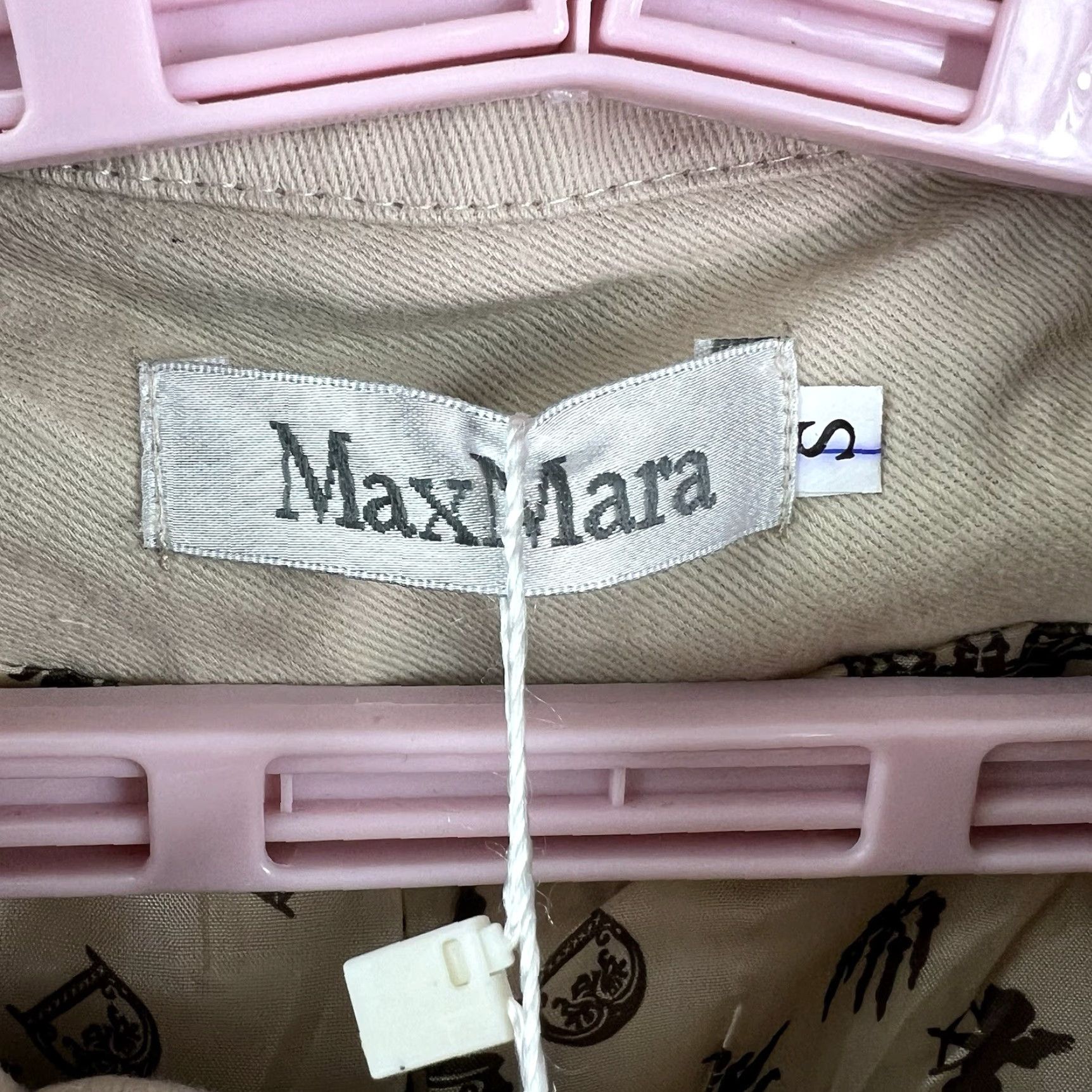 Max Mara VINTAGE Max Mara Trench Coat Womens S Beige Cotton Blend Long Sleeve Mid-Length Classic Designer Italy Size S / US 4 / IT 40 - 5 Thumbnail