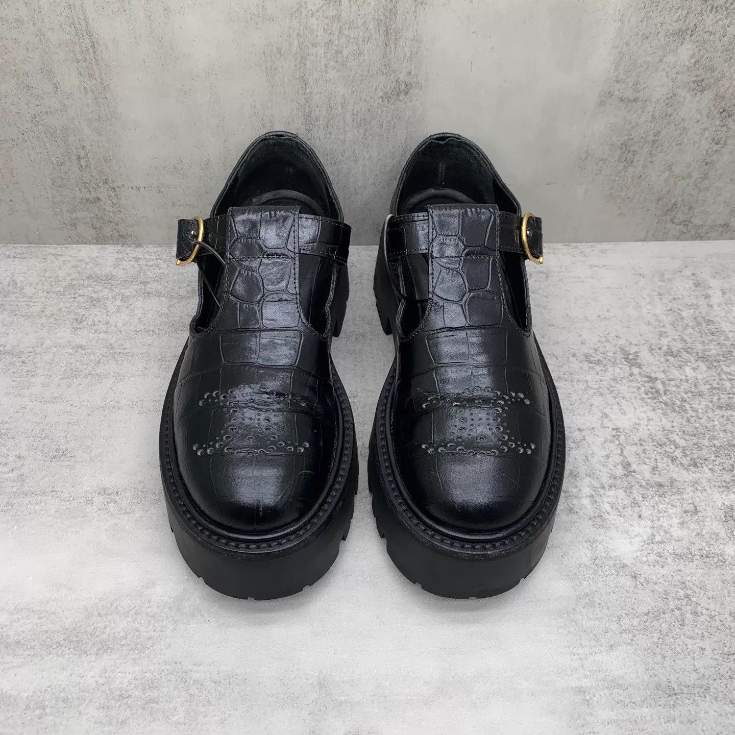 Celine Celine Croc Embossed Thick Sole Mary Jane Loafer/Derby 36 Size US 5.5 / IT 35.5 - 4 Thumbnail