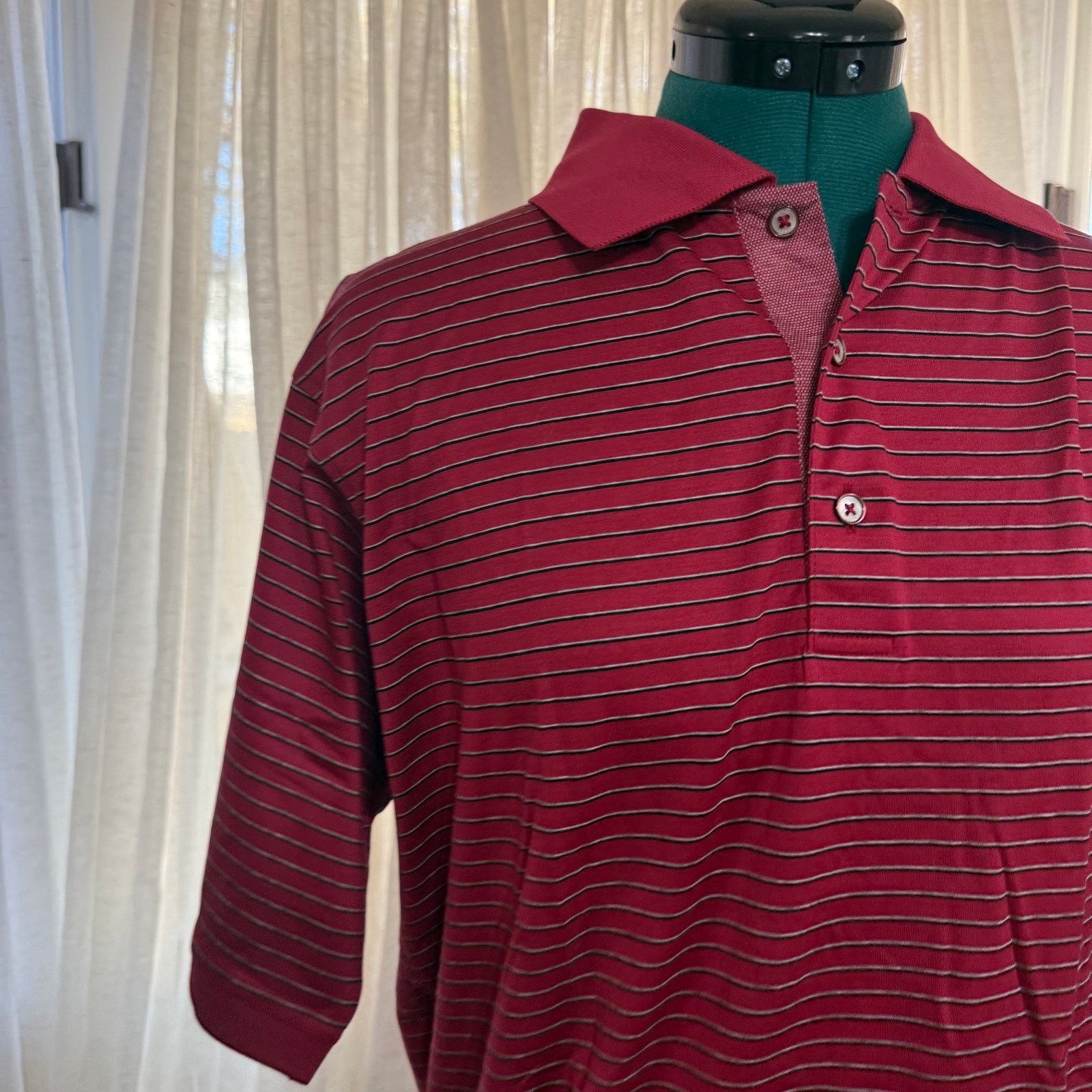 Bobby Jones Bobby Jones Burgundy Striped Polo | Sz M Size US M / EU 48-50 / 2 - 3 Thumbnail