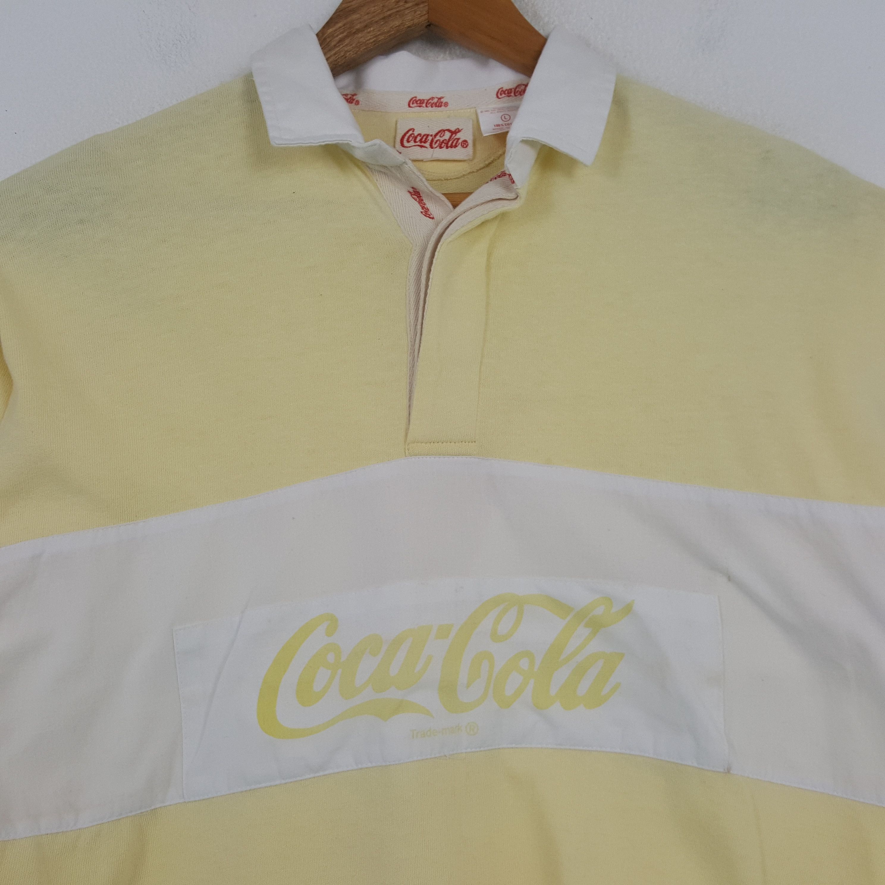 Coca Cola × Rap Tees × Vintage Vintage COCA COLA Rapper Style Polos Rugby C294N11 Size US L / EU 52-54 / 3 - 2 Thumbnail