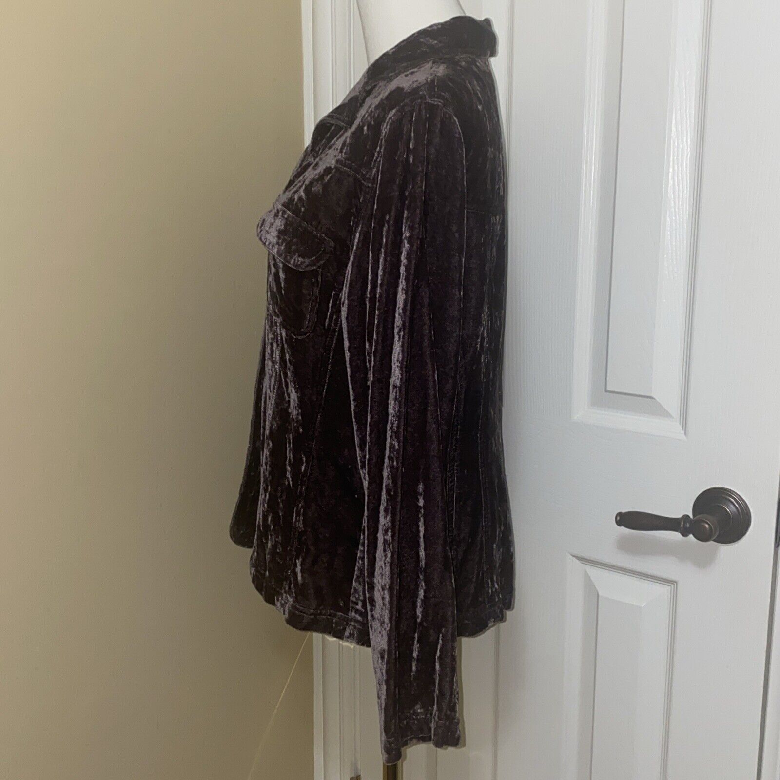 J. Jill j.jill Sz 10 Rich Plush Velvet Brown Jacket Size L / US 10 / IT 46 - 5 Thumbnail