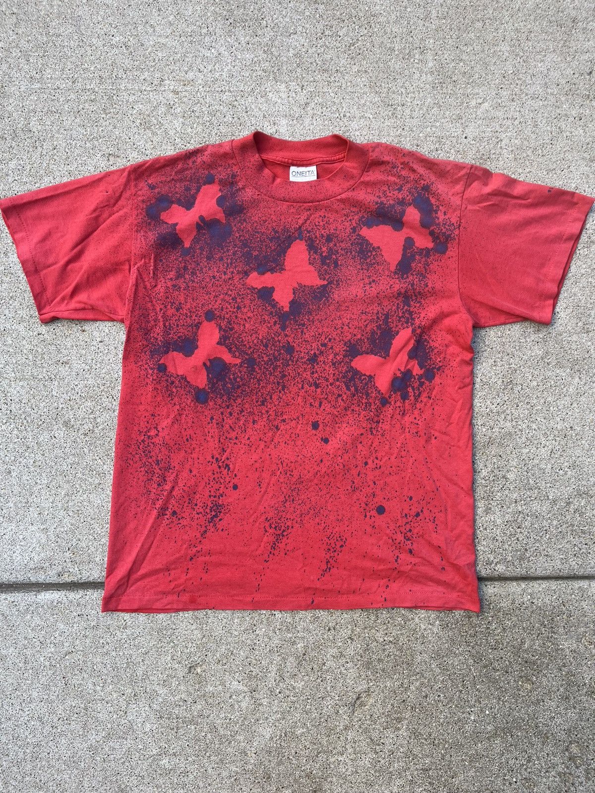 Vintage Goth Butterfly Affliction Single Stitch Vintage Splatter Tee Size US L / EU 52-54 / 3 - 1 Thumbnail