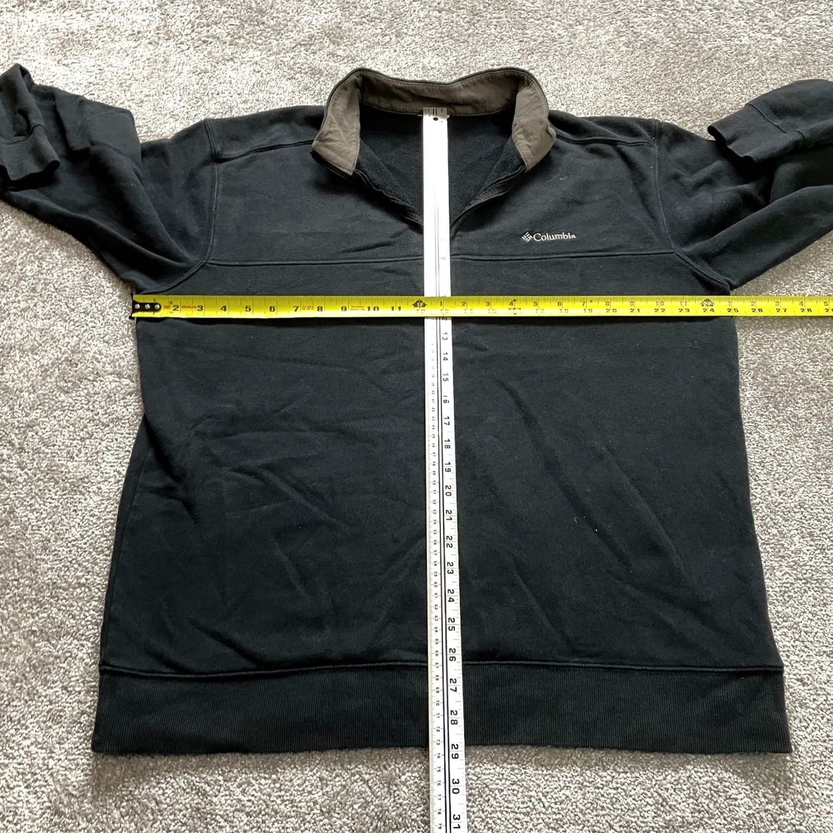 Logo 7 Columbia Mens Jacket XL Black Cotton Logo Hiking Casual Sweatshirt Pullover Zip 1/4 Knit Regular Short Sleeve/Long Sleeve Size US XL / EU 56 / 4 - 4 Thumbnail