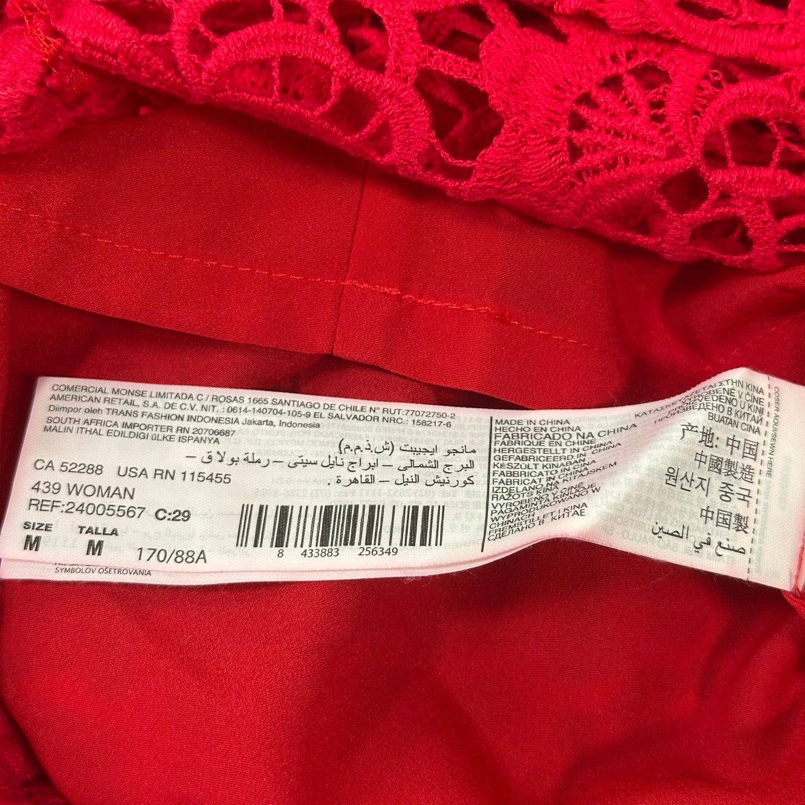 Mango Mango MNG Suit Red Crochet Sleeveless Lace Sheath Dress Size M / US 6-8 / IT 42-44 - 6 Thumbnail