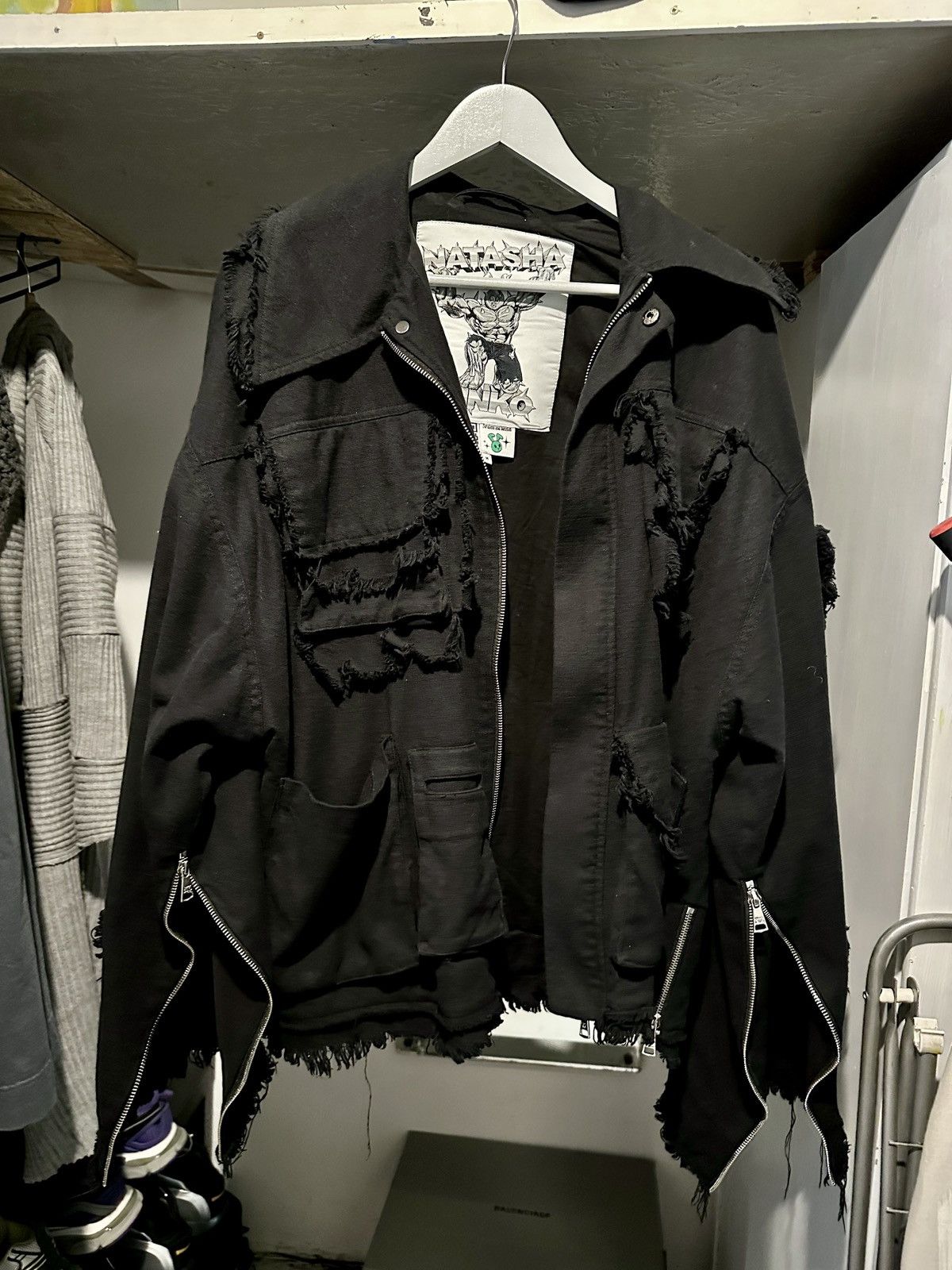 Natasha Zinko Natasha Zinko Distressed Hemp-Cotton Cargo Jacket Size US M / EU 48-50 / 2 - 1 Thumbnail