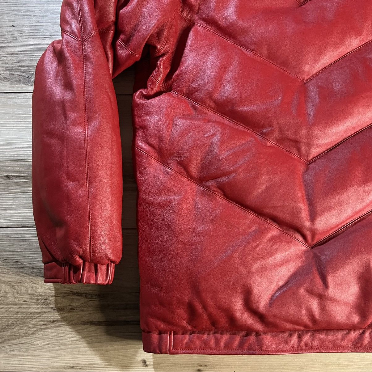 Supreme Supreme FW05 Leather Down Puffer Jacket Red Fur Trim Vintage Size US M / EU 48-50 / 2 - 15 Thumbnail